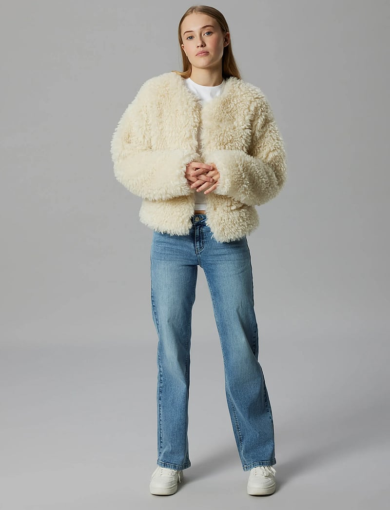 LMTD - NLFBERRY LS SHORT JACKET - faux fur jakker - turtledove - 3
