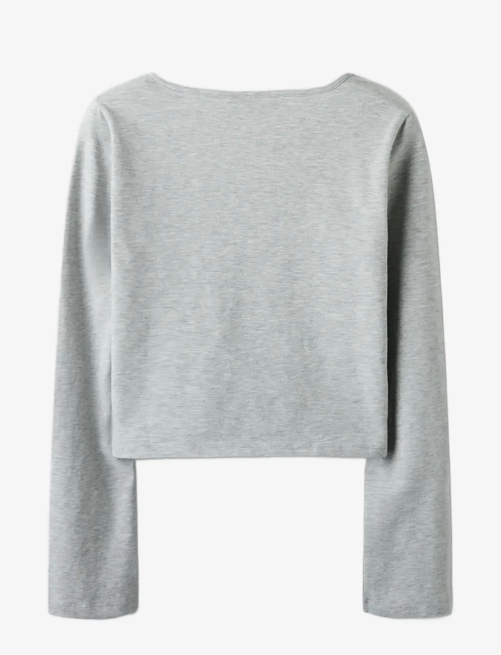 LMTD - NLFBENEDICTE SHORT TIE TOP - langerma t-bolir - grey melange - 1