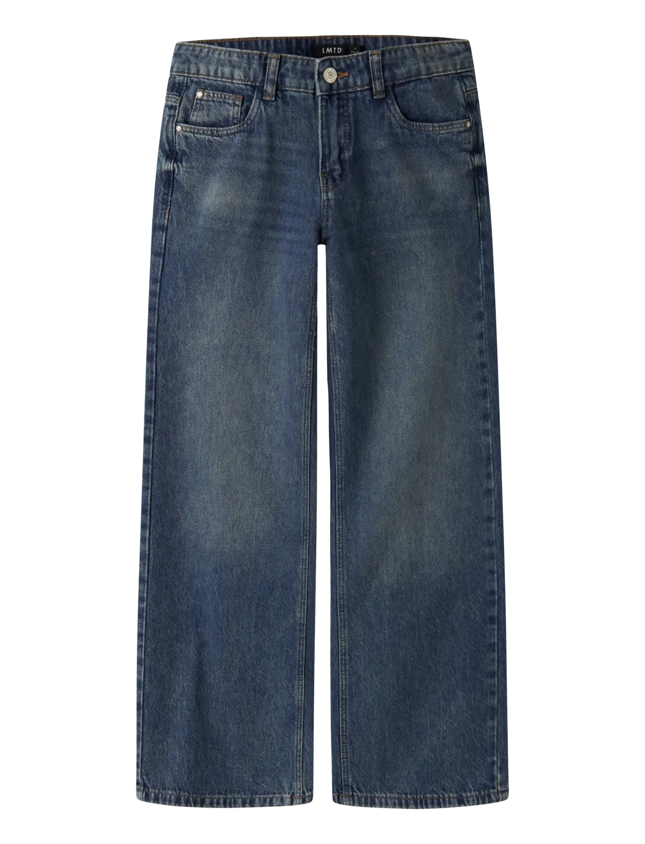 LMTD NLFBIRT DNM LW WIDE PANT - Tøj - DARK BLUE DENIM / blue