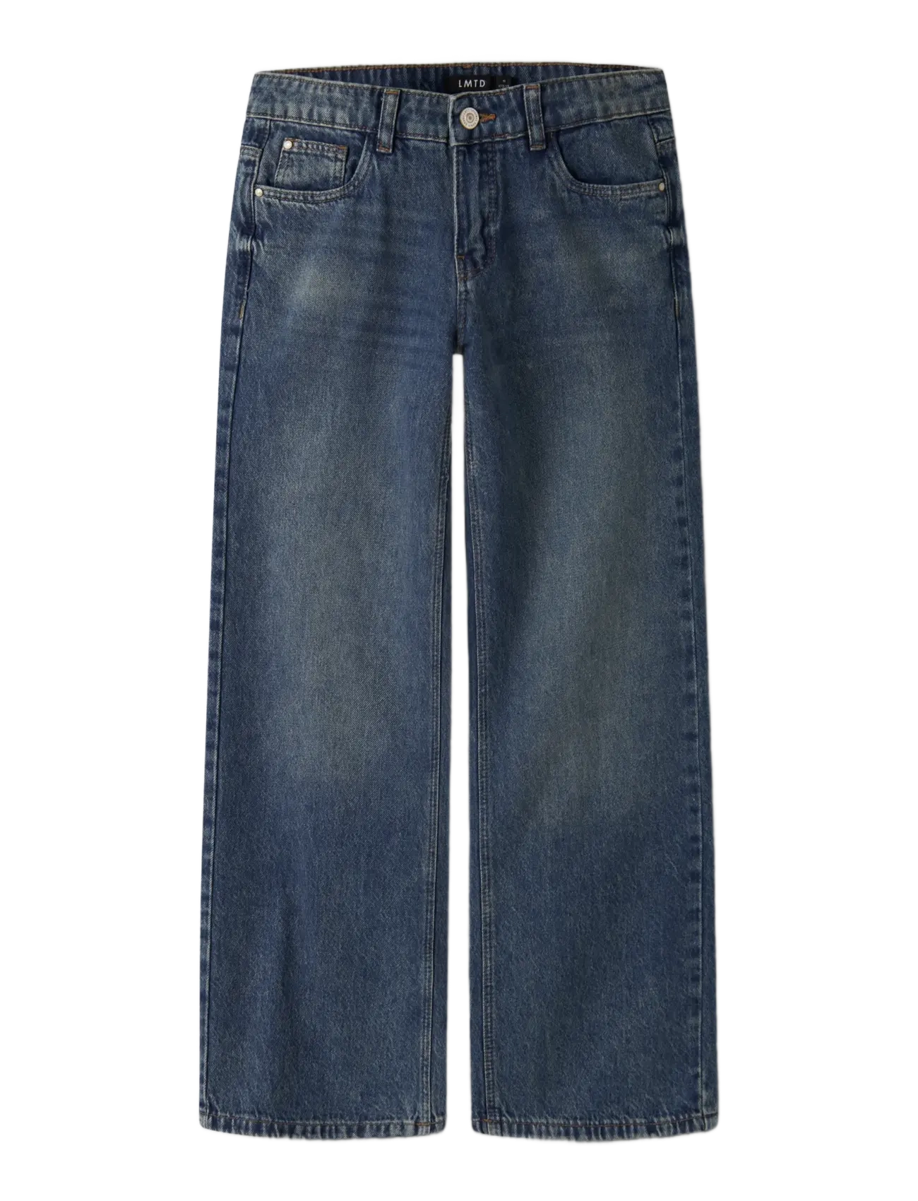 LMTD - NLFBIRT DNM LW WIDE PANT - brede jeans - dark blue denim - 2
