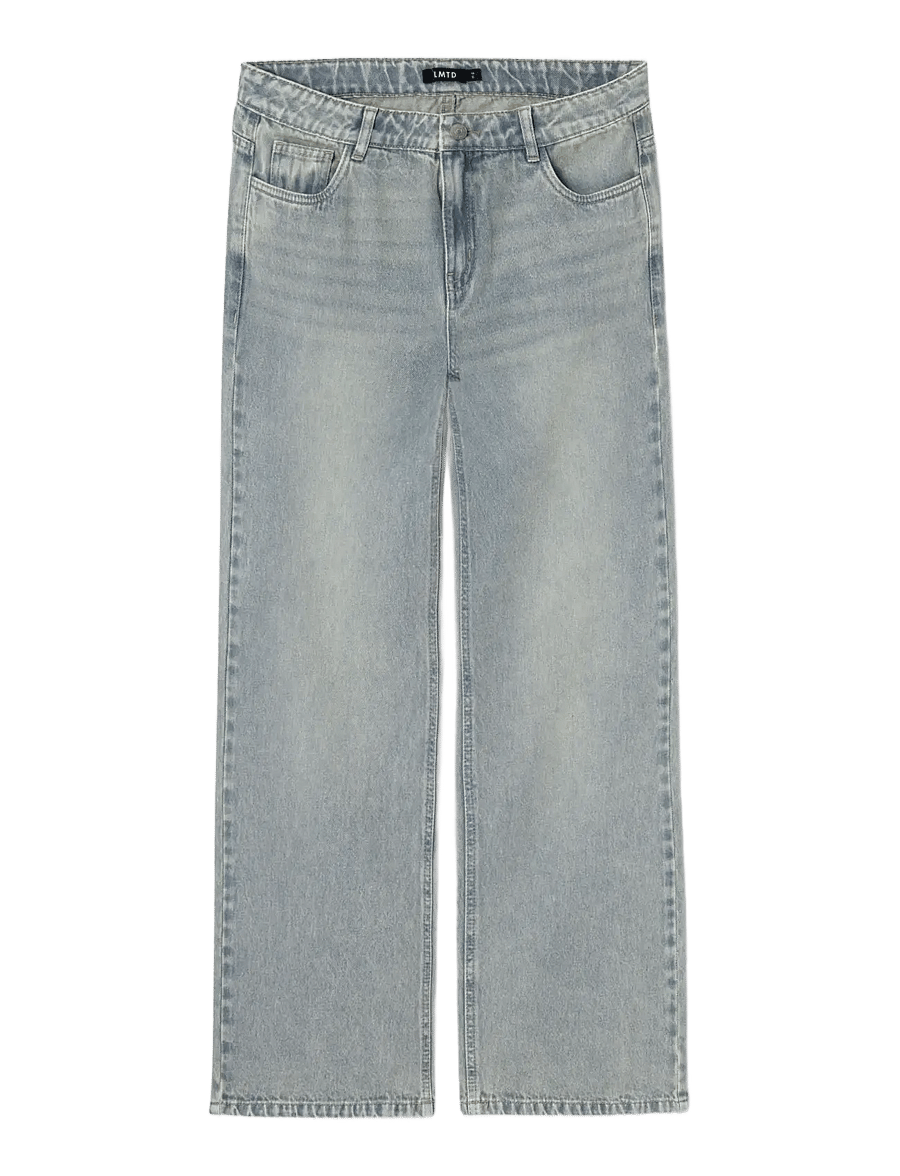 LMTD - NLFBIRT DNM LW WIDE PANT - hosen mit weitem bein - light blue denim - 2