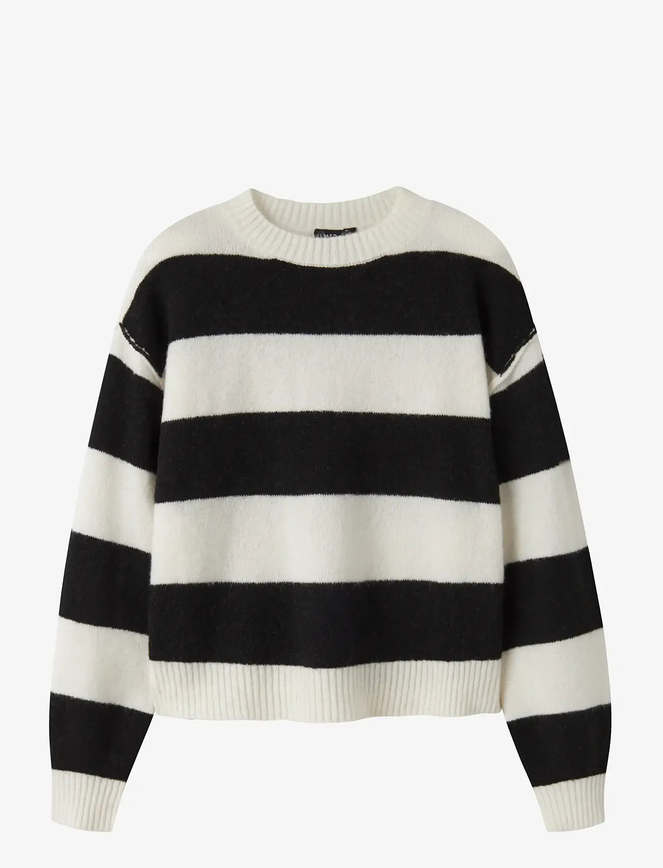 LMTD - NLFBYNTHE STRIPE LS SHORT KNIT - trøjer - black - 0