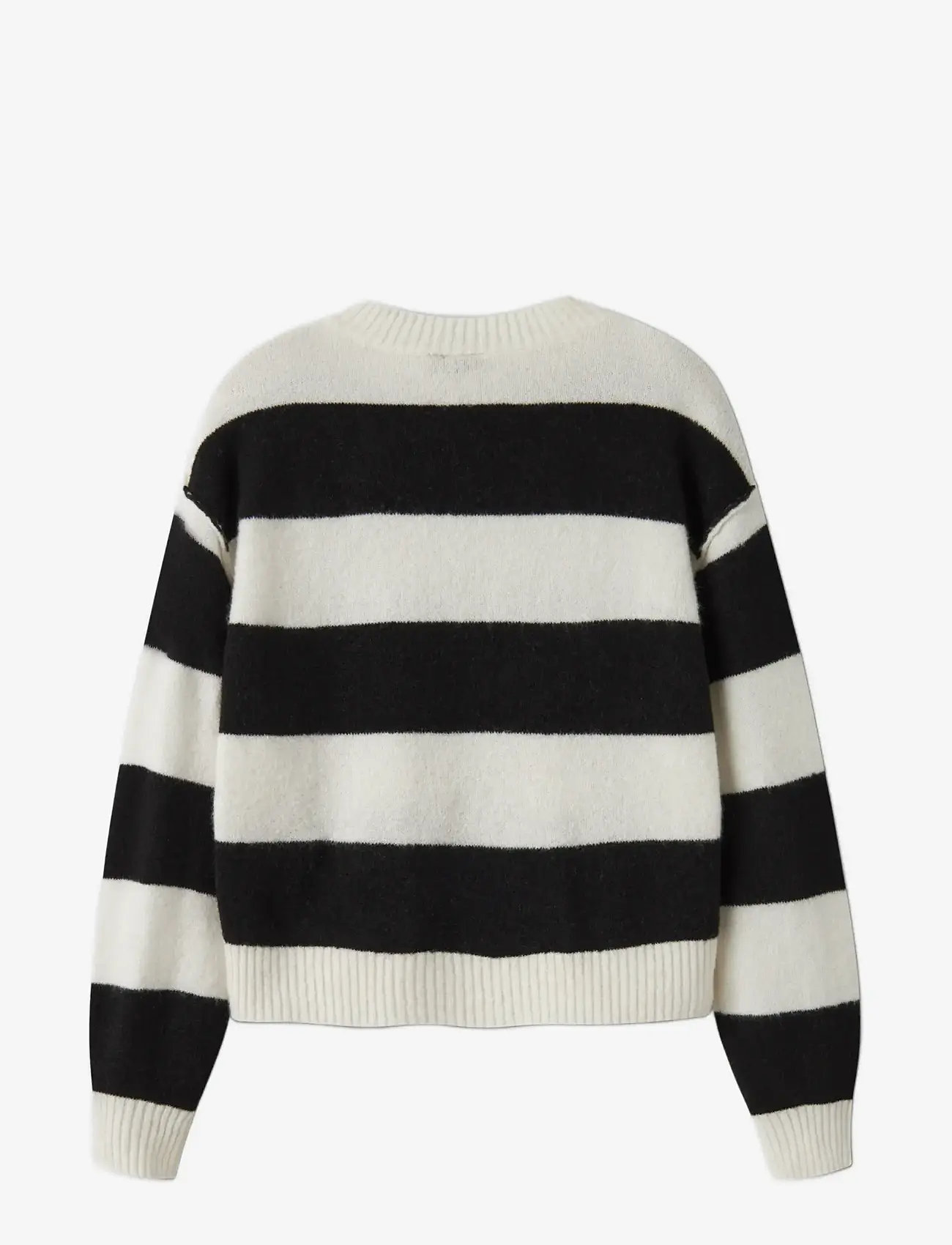 LMTD - NLFBYNTHE STRIPE LS SHORT KNIT - trøjer - black - 1