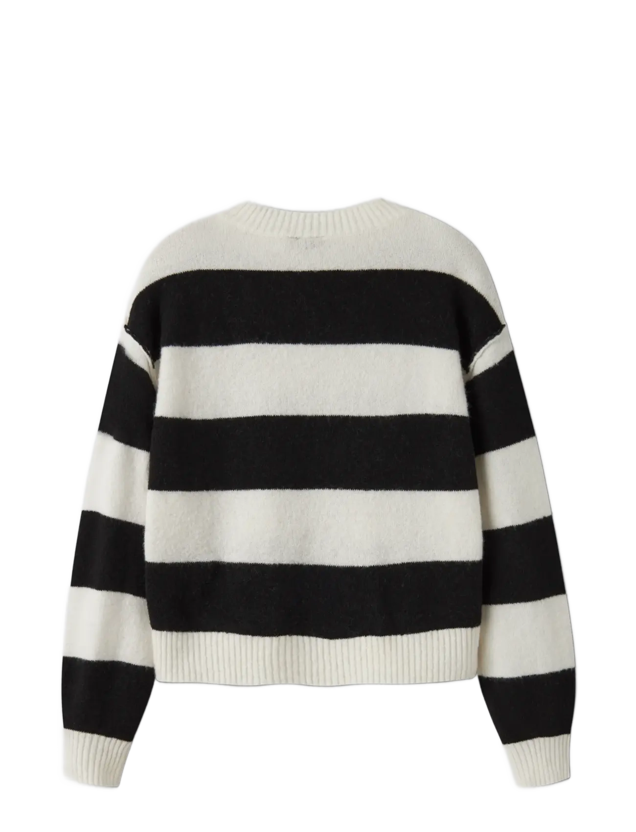 LMTD - NLFBYNTHE STRIPE LS SHORT KNIT - peysur - black - 1