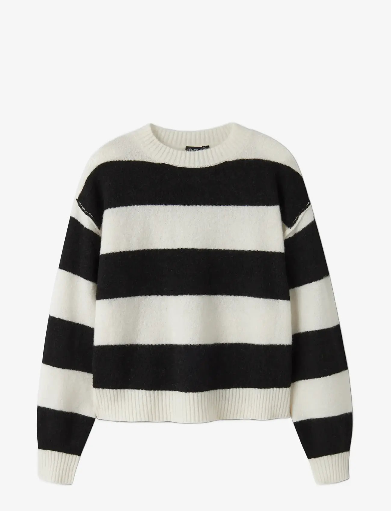 LMTD - NLFBYNTHE STRIPE LS SHORT KNIT - trøjer - black - 2