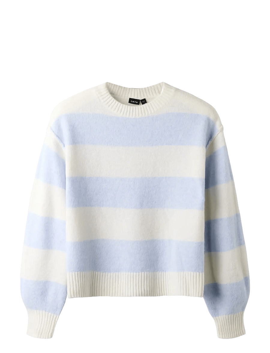 LMTD - NLFBYNTHE STRIPE LS SHORT KNIT - stickade tröjor - kentucky blue - 1