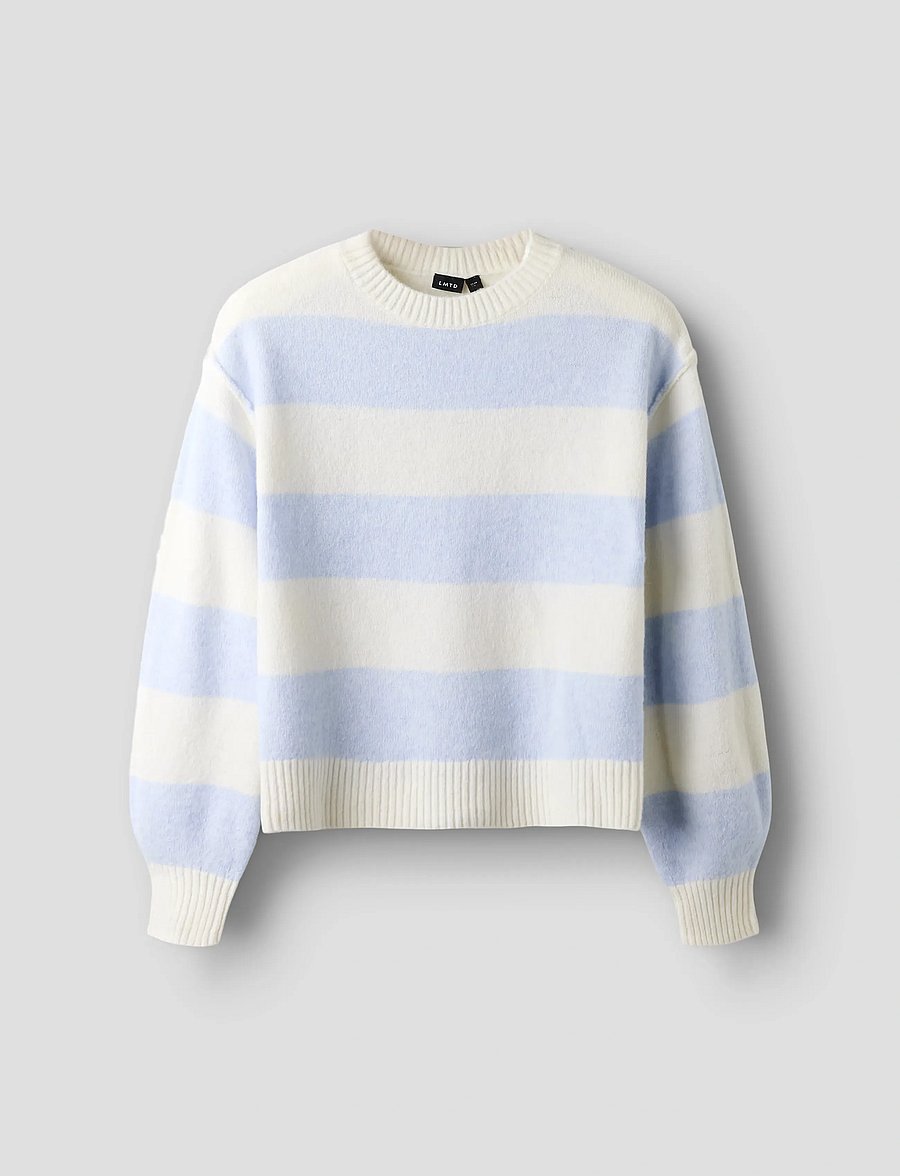 LMTD - NLFBYNTHE STRIPE LS SHORT KNIT - stickade tröjor - kentucky blue - 3