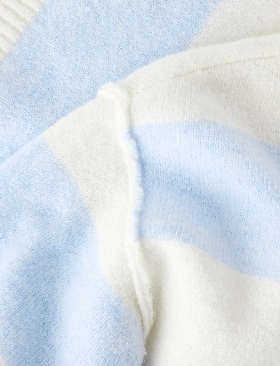 LMTD - NLFBYNTHE STRIPE LS SHORT KNIT - stickade tröjor - kentucky blue - 4