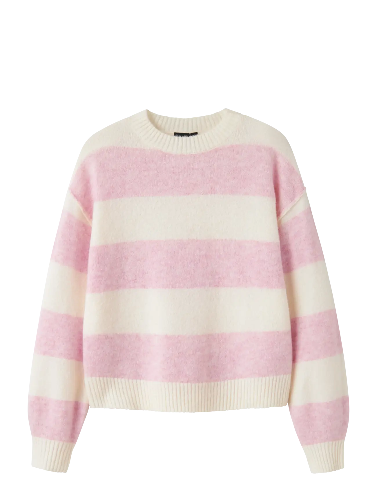 LMTD NLFBYNTHE STRIPE LS SHORT KNIT - Strik - PINK-A-BOO / pink/rose