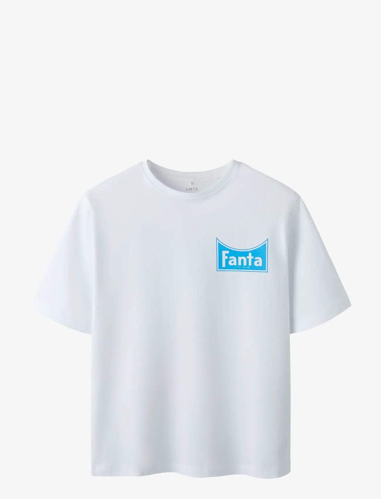 LMTD - NLNMADDEN FANTASPRITE SS L TOP BOX BFU - kortærmede t-shirts - bright white - 0