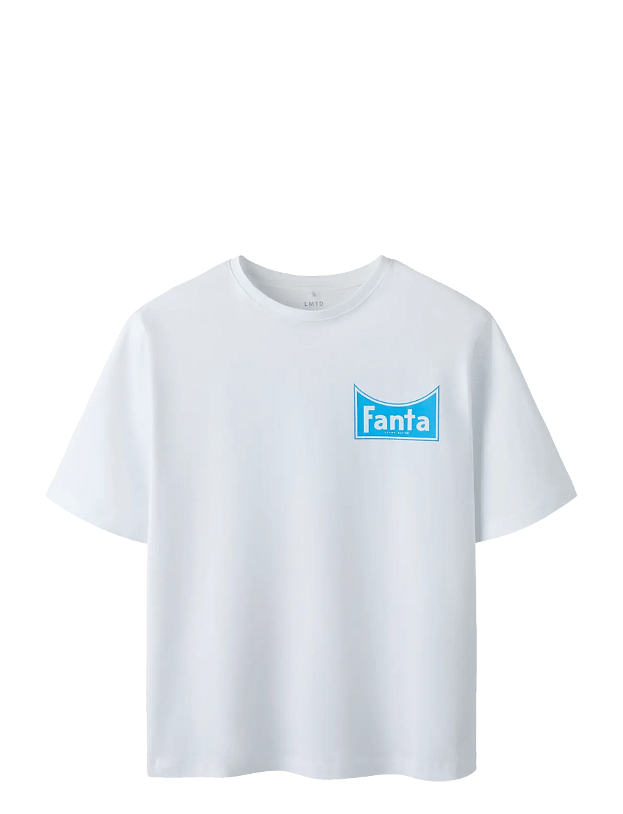 LMTD - NLNMADDEN FANTASPRITE SS L TOP BOX BFU - t-shirts à manches courtes - bright white - 0