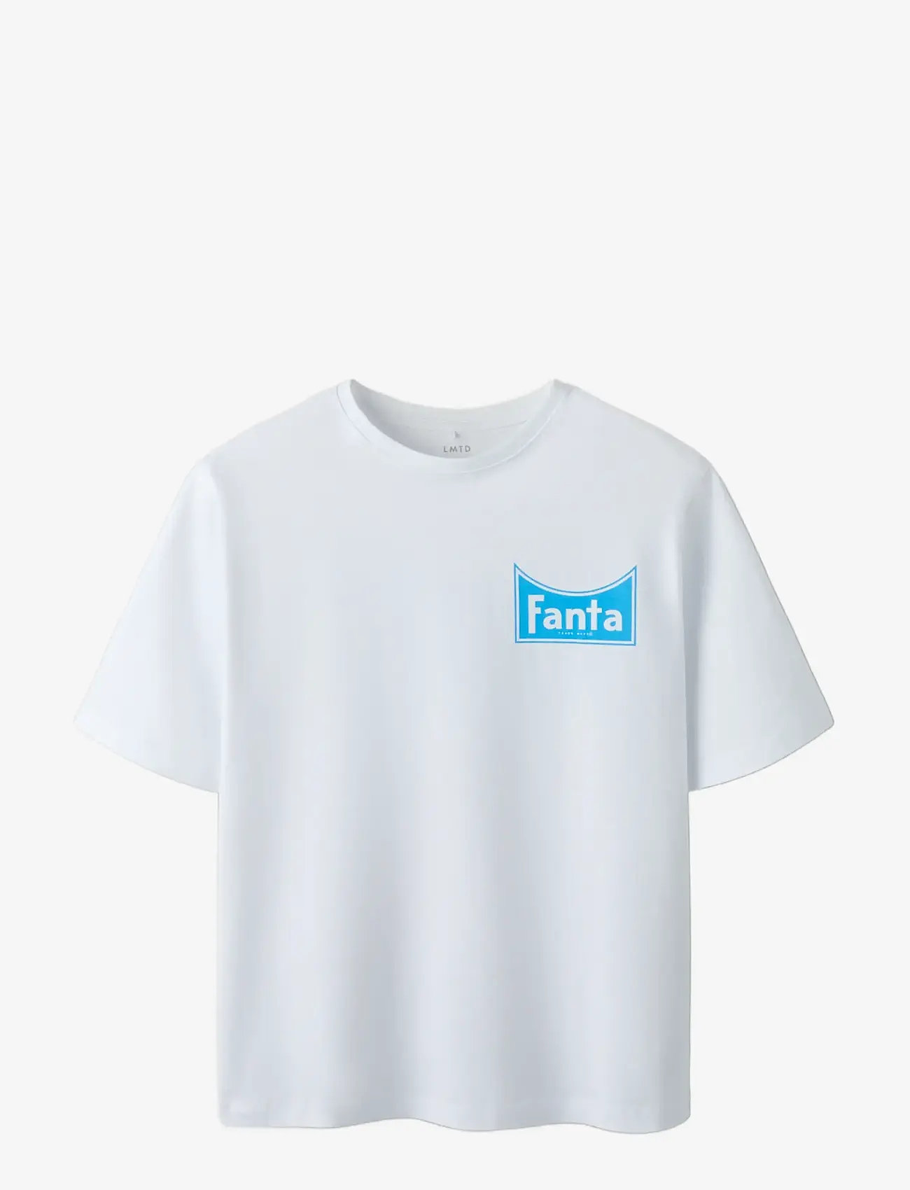 LMTD - NLNMADDEN FANTASPRITE SS L TOP BOX BFU - kortærmede t-shirts - bright white - 2