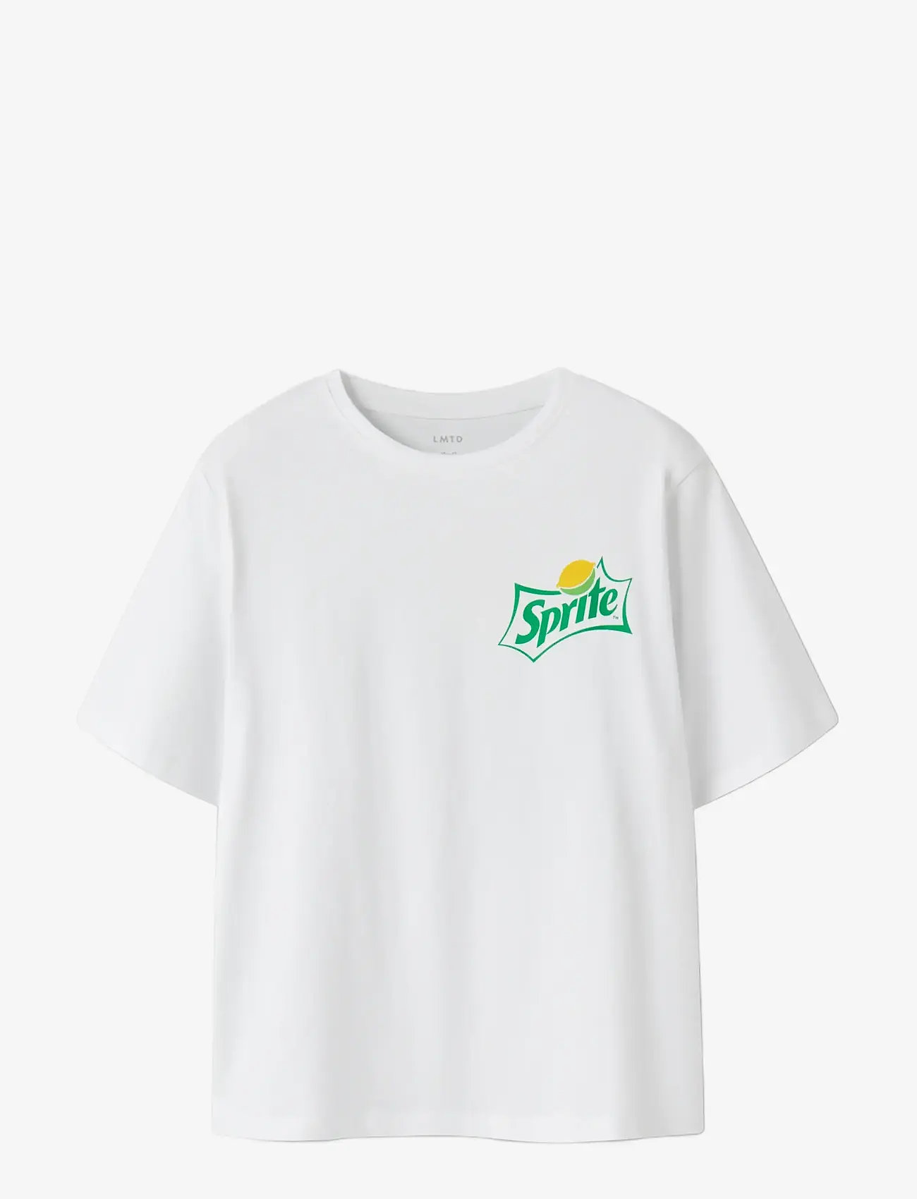LMTD - NLNMADDEN FANTASPRITE SS L TOP BOX BFU - kortærmede t-shirts - bright white - 2