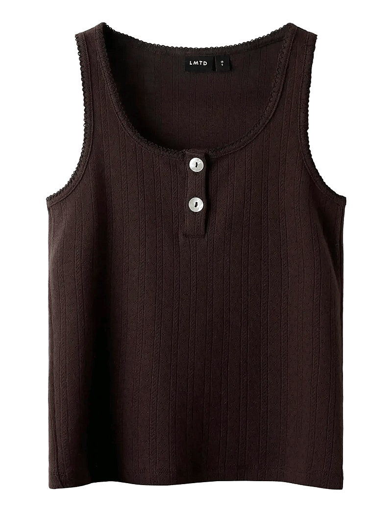 LMTD - NLFLEEDLE TANK SHORT TOP - tanktops - black coffee - 0