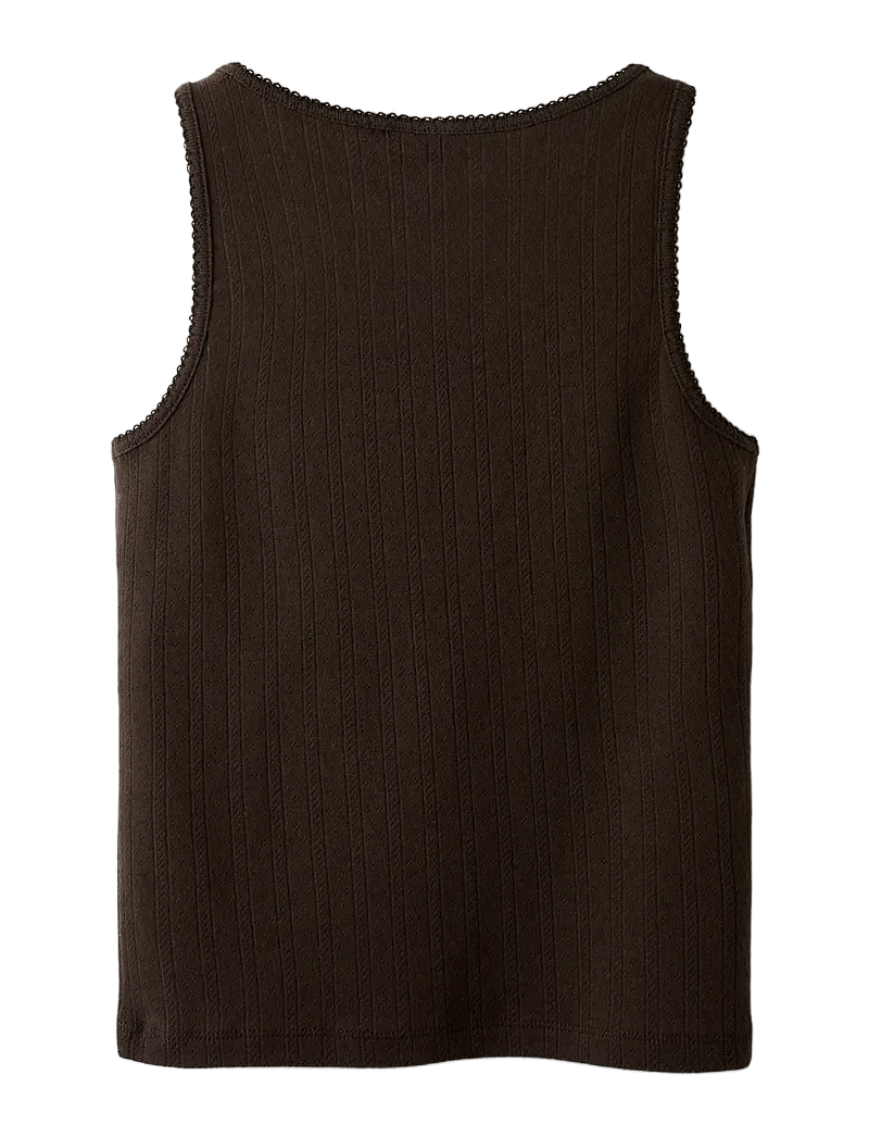 LMTD - NLFLEEDLE TANK SHORT TOP - tanktops - black coffee - 1