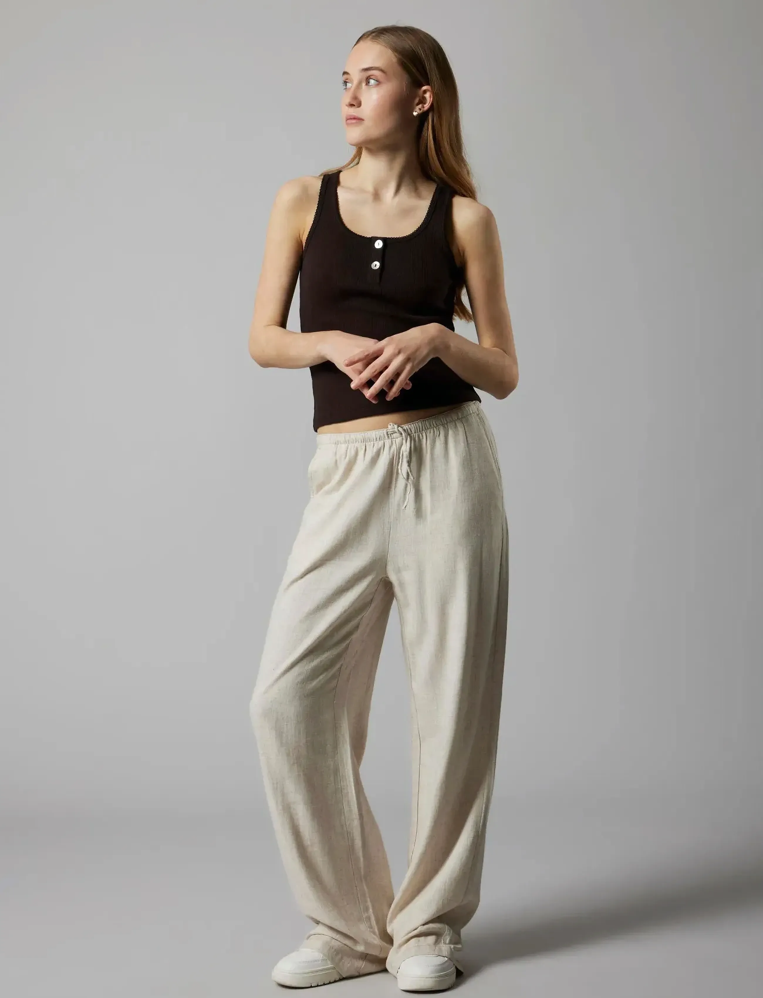 LMTD - NLFLEEDLE TANK SHORT TOP - black coffee - 3