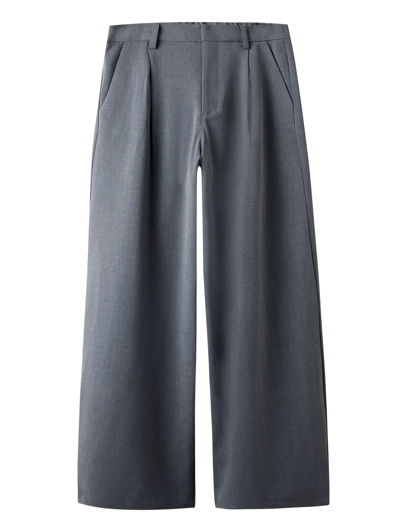 LMTD NLFLUIS NW PLEAT WIDE PANT - Bukser - GREY MELANGE / grey
