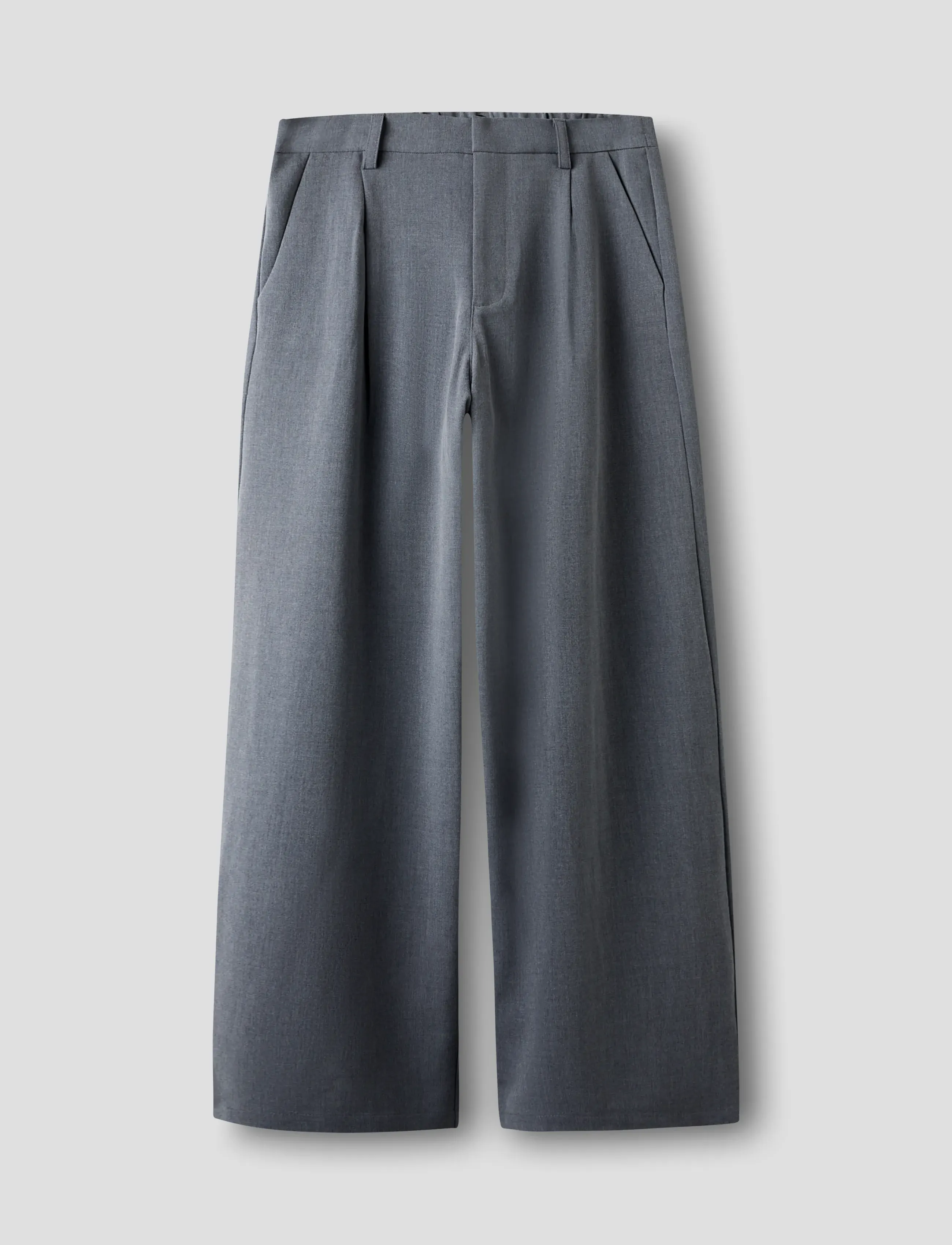 LMTD - NLFLUIS NW PLEAT WIDE PANT - trousers - grey melange - 0