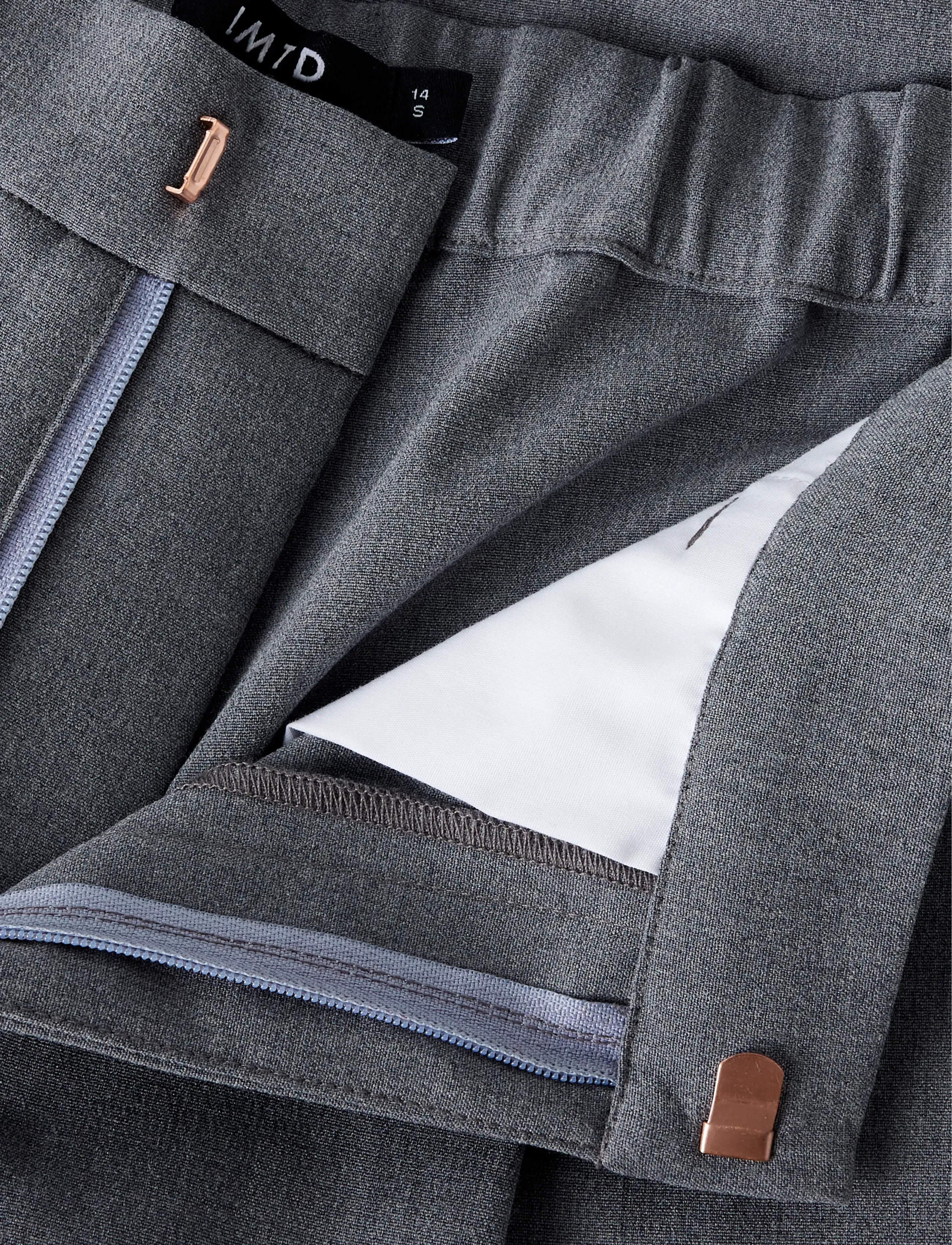 LMTD - NLFLUIS NW PLEAT WIDE PANT - trousers - grey melange - 3