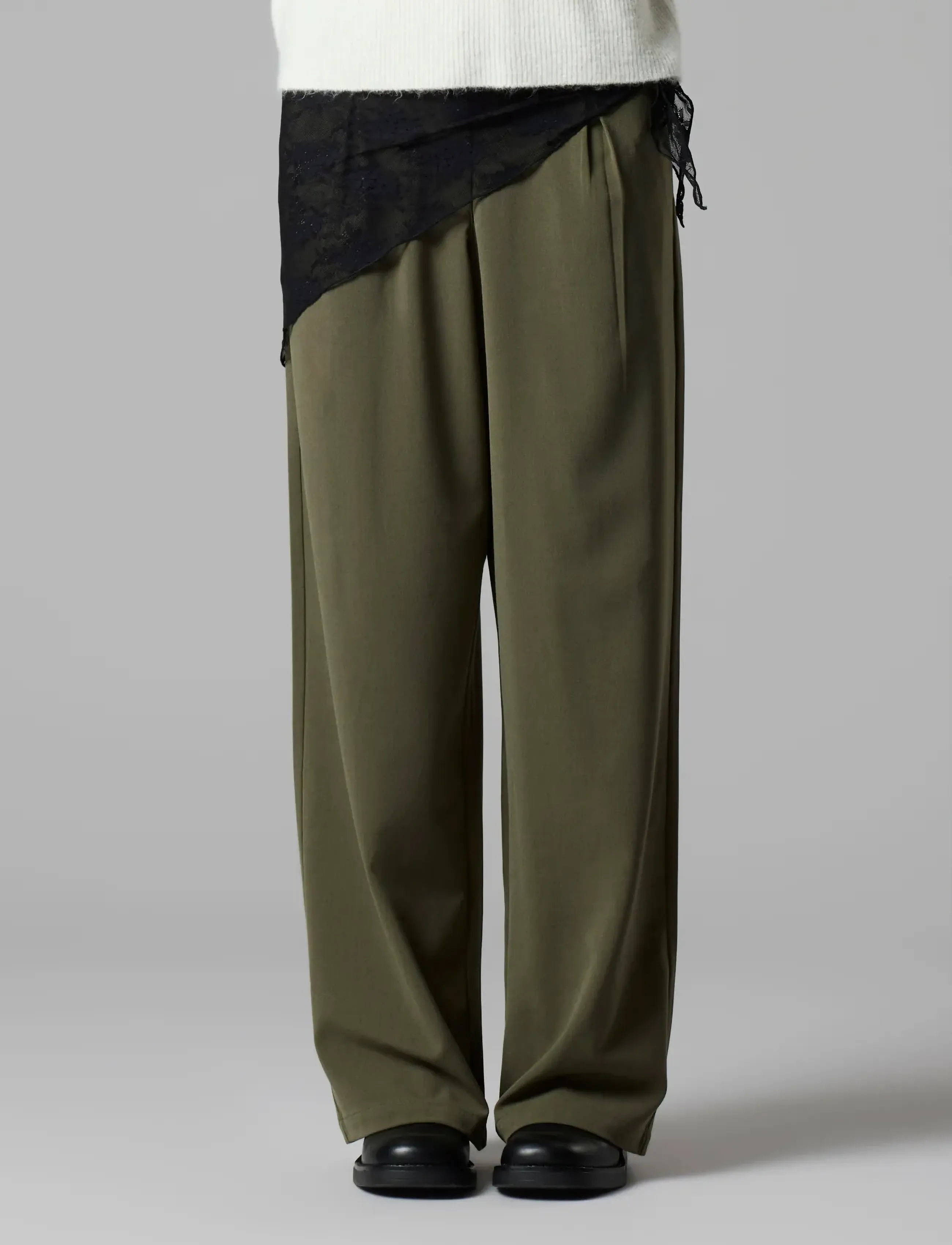 LMTD - NLFLUIS NW PLEAT WIDE PANT - trousers - kalamata - 5