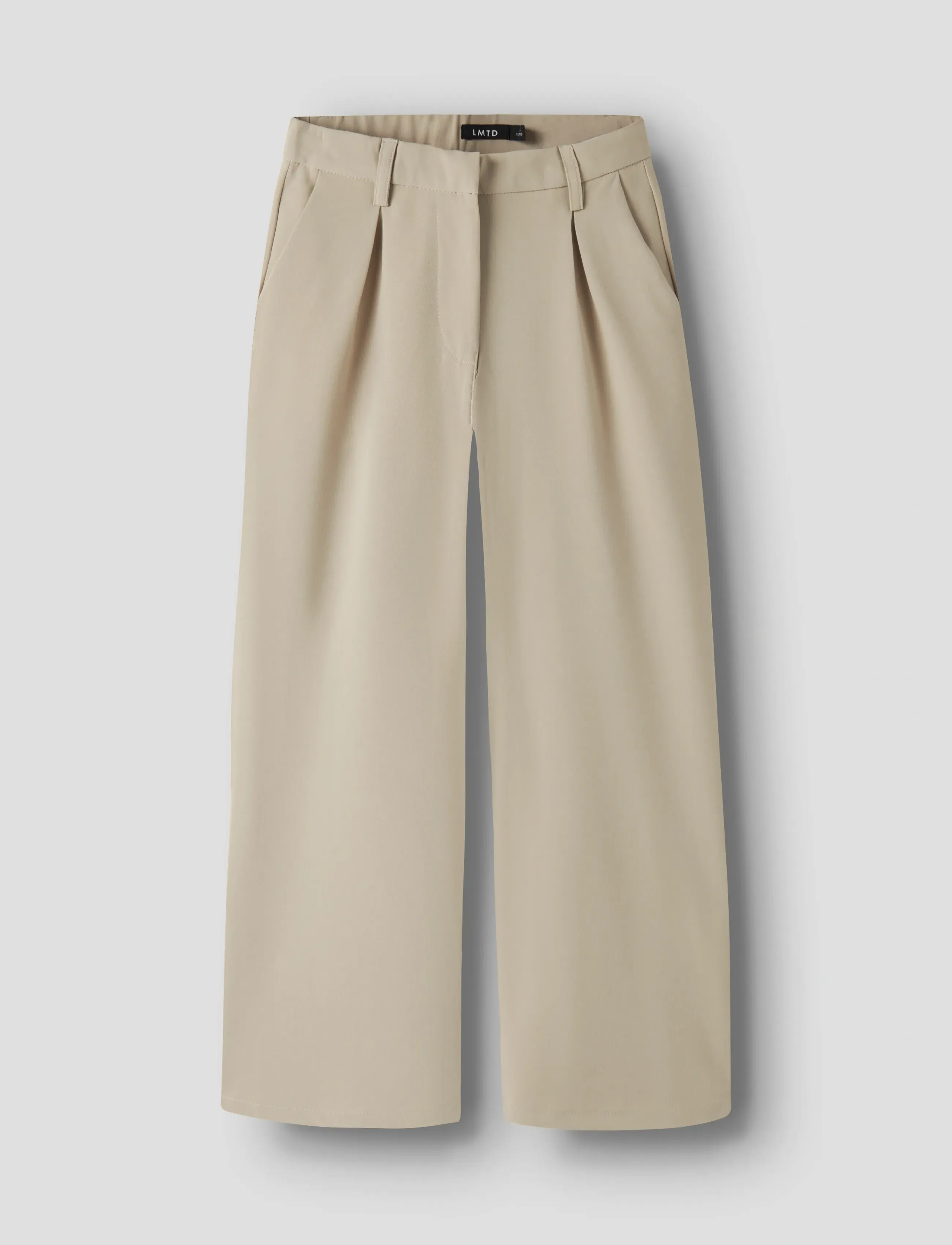 LMTD NLFLUIS NW PLEAT WIDE PANT - Hosen - WHITE PEPPER / beige