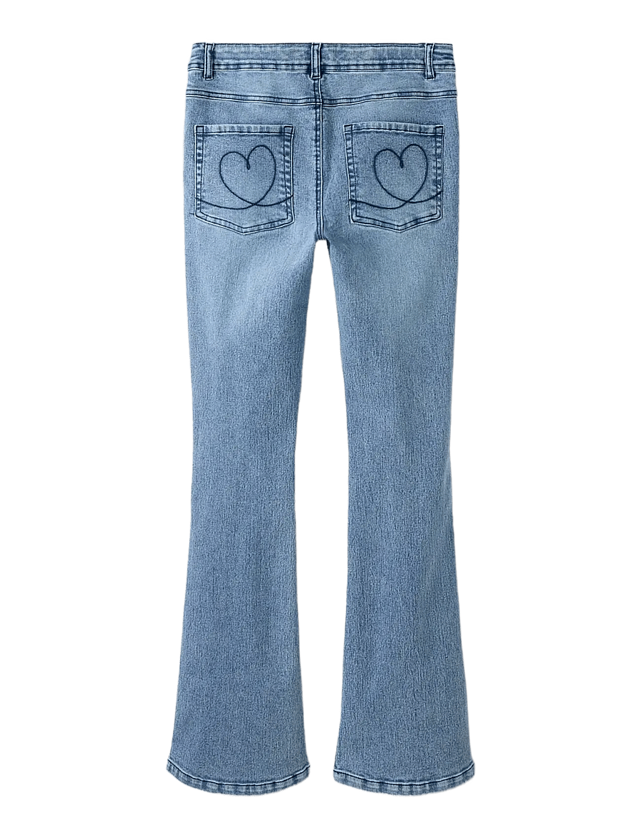 LMTD - NLFRARS DNM LW S FLARED PANT - bootcut-farkut - light blue denim - 1