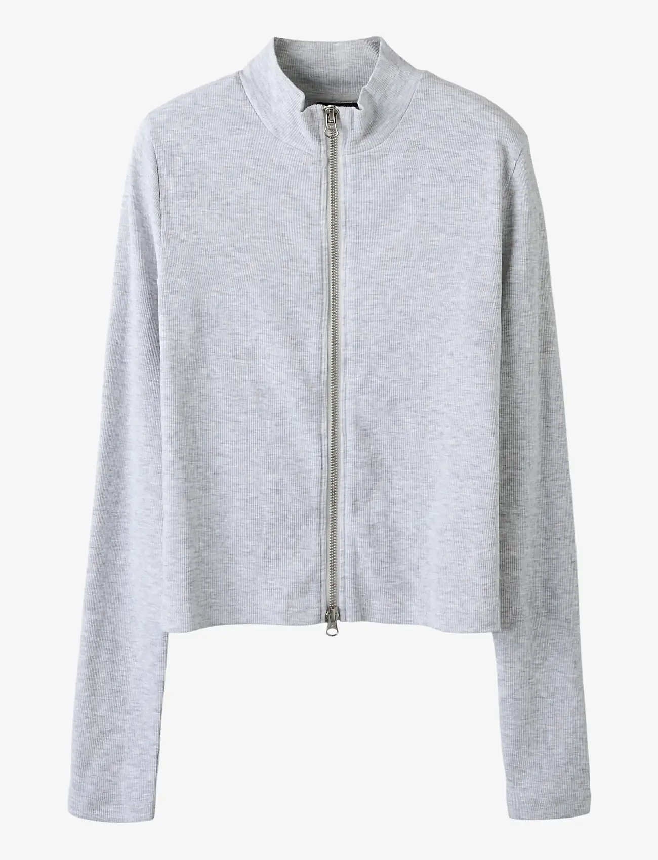 LMTD - NLFHINAJA LS SHORT S ZIP CARDIGAN - cardigans - light grey melange - 0