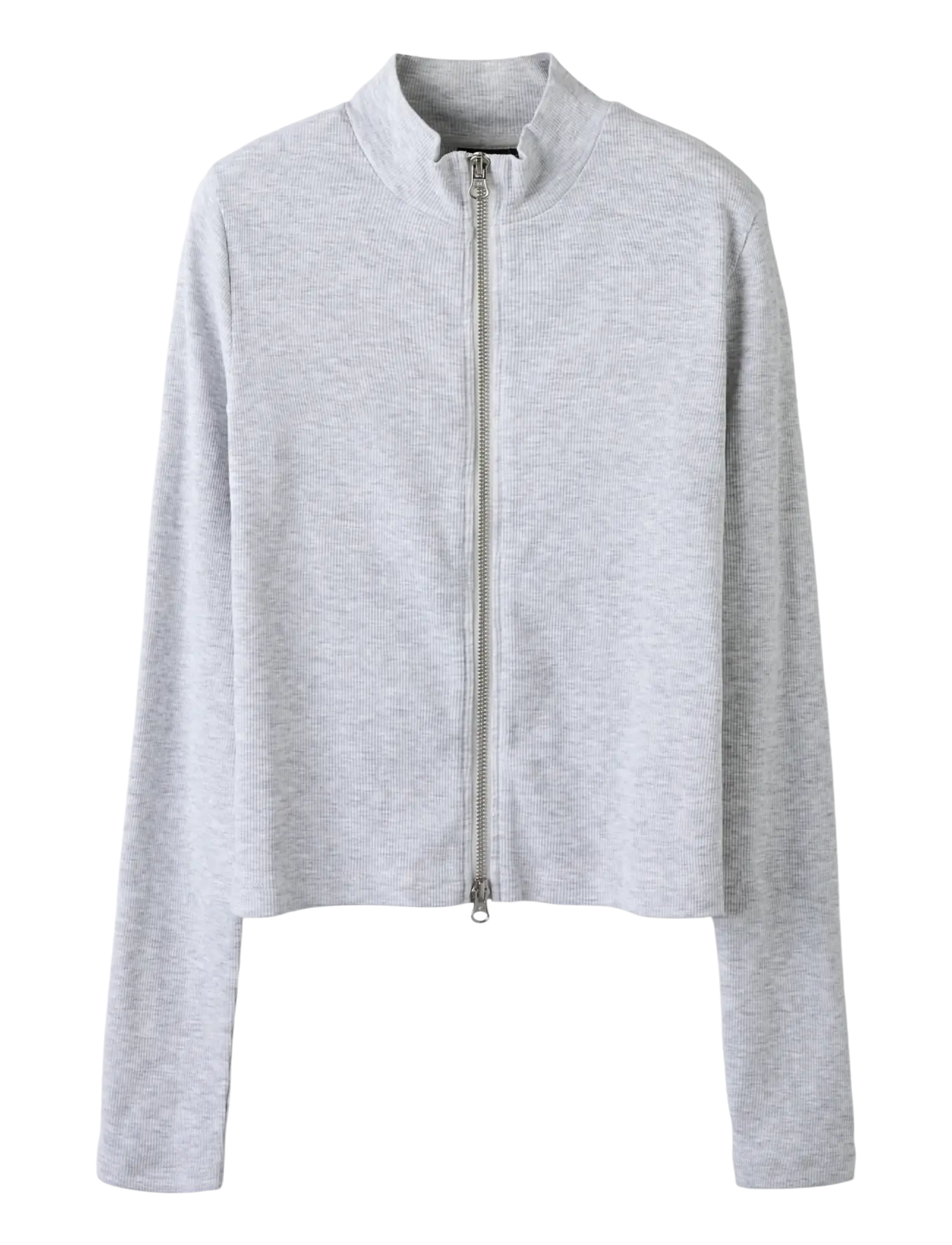 LMTD NLFHINAJA LS SHORT S ZIP CARDIGAN - Kläder - LIGHT GREY MELANGE / grey