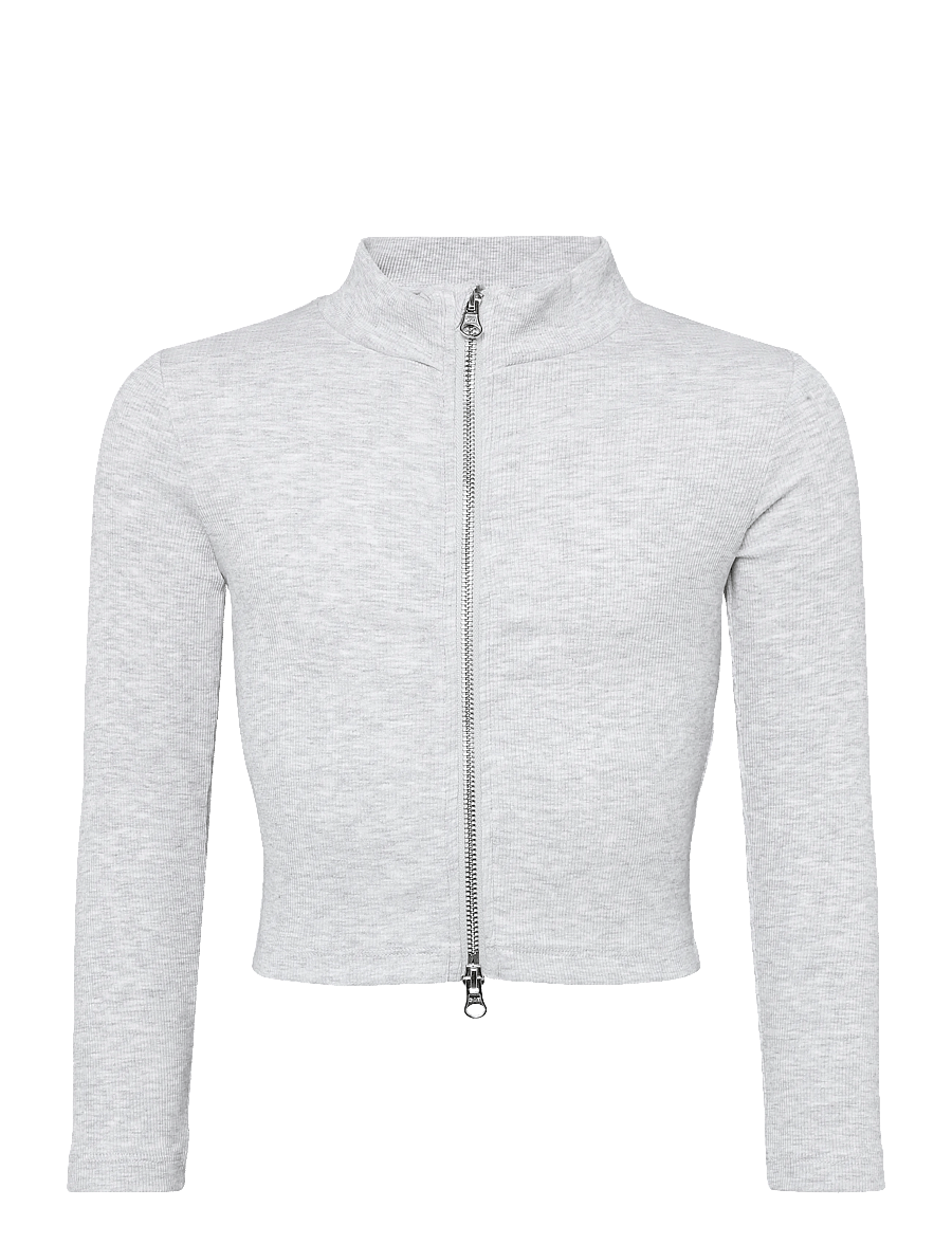 LMTD - NLFHINAJA LS SHORT S ZIP CARDIGAN - cardigans - light grey melange - 0