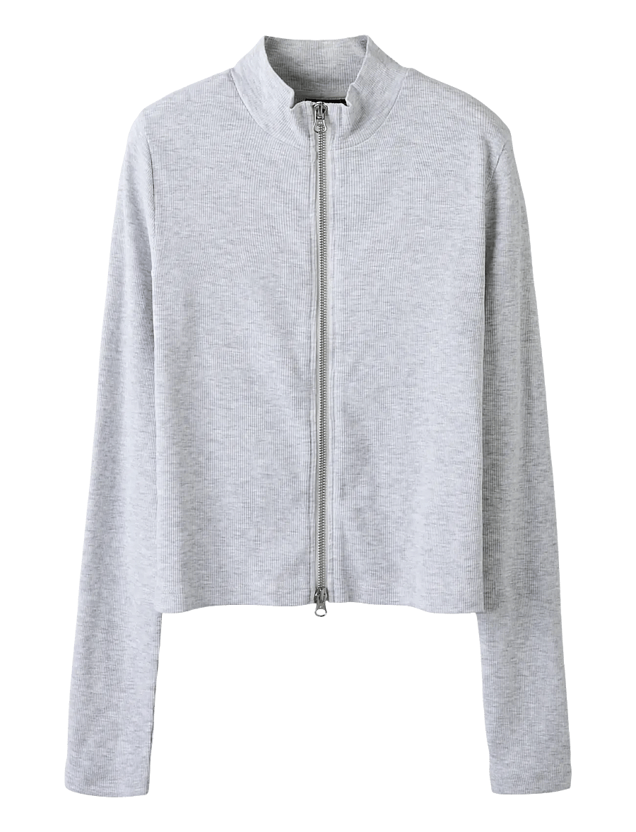 LMTD - NLFHINAJA LS SHORT S ZIP CARDIGAN - cardigans - light grey melange - 0