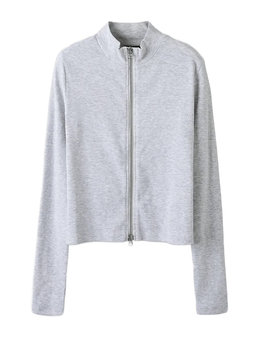 LMTD - NLFHINAJA LS SHORT S ZIP CARDIGAN - cardigans - light grey melange - 2