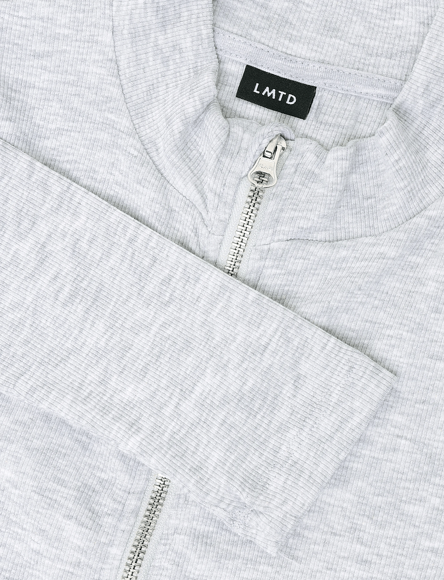 LMTD - NLFHINAJA LS SHORT S ZIP CARDIGAN - cardigans - light grey melange - 4