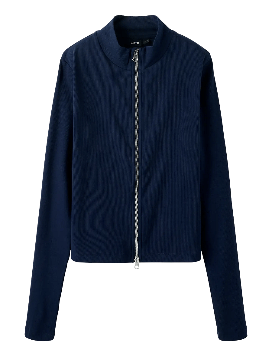 LMTD - NLFHINAJA LS SHORT S ZIP CARDIGAN - cardigans - navy blazer - 0