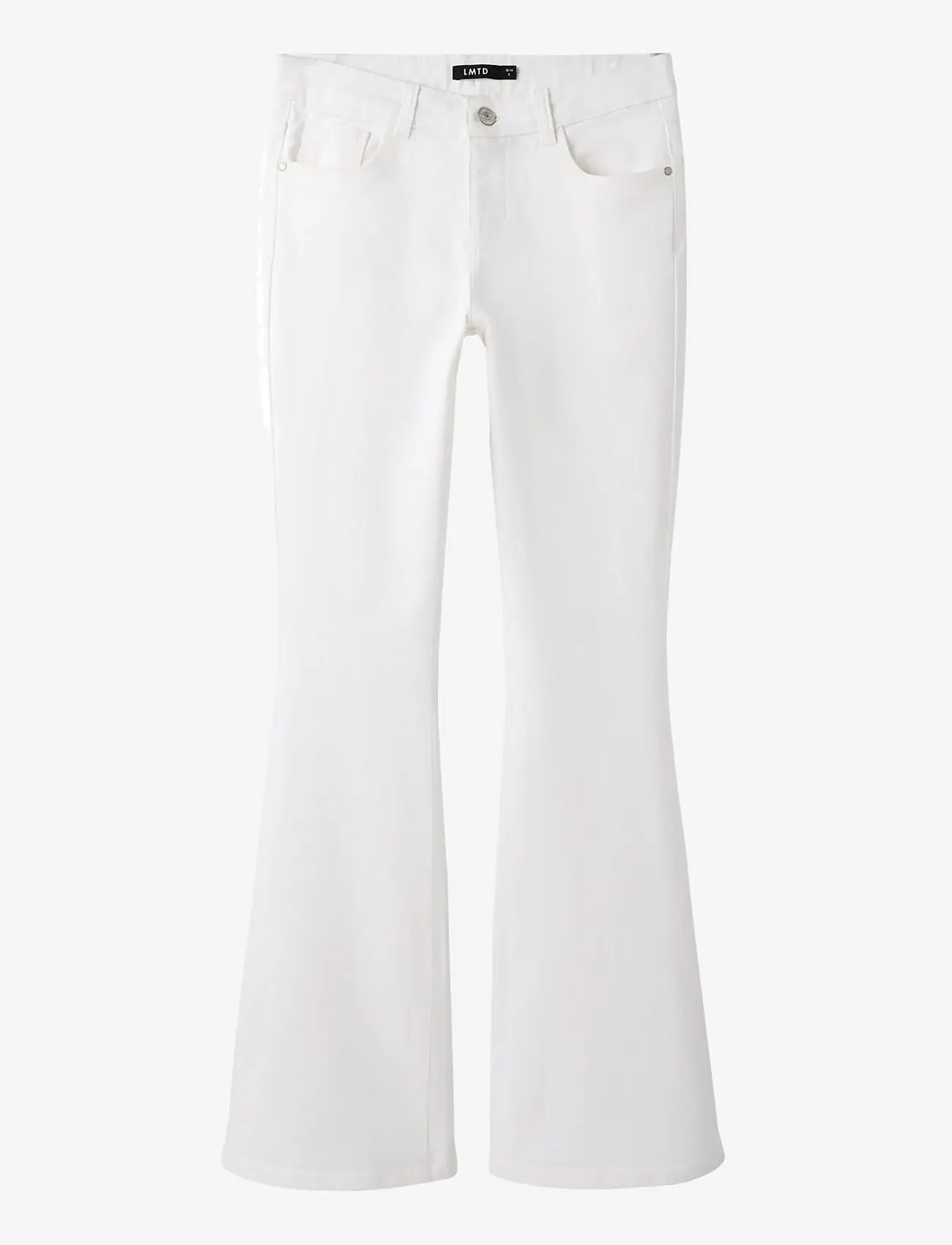LMTD - NLFBICE TWI LW S FLARED PANT - alt laienevad teksad - bright white - 0