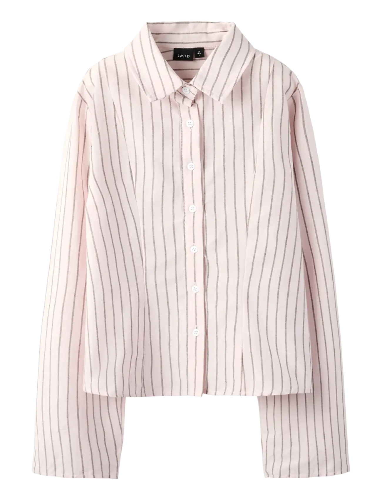 LMTD Nlfkelle Ls Fitted Shirt Pink - 122-128 - Kinder