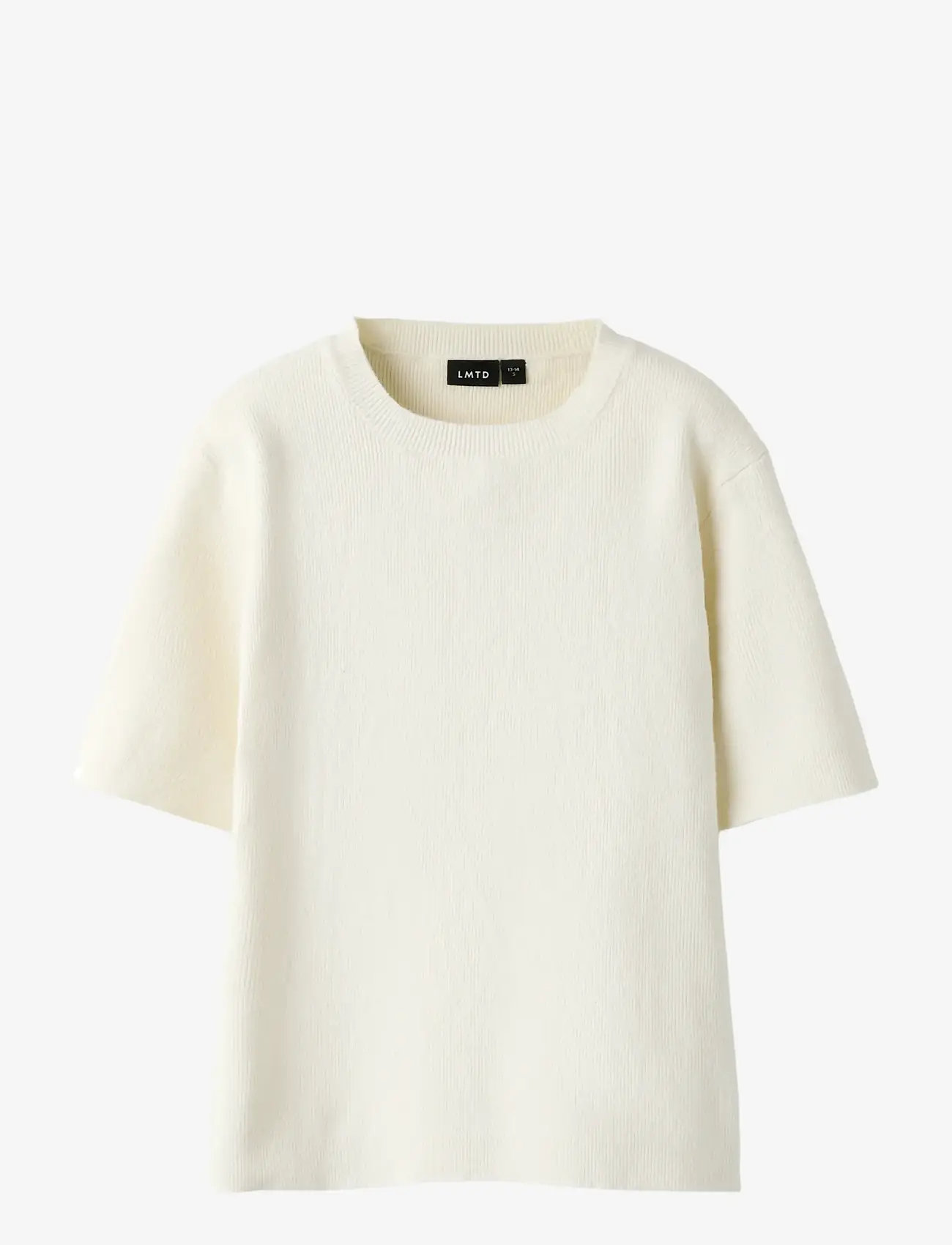 LMTD - NLFHEAVE SS SHORT S KNIT TOP - kortærmede t-shirts - white alyssum - 0