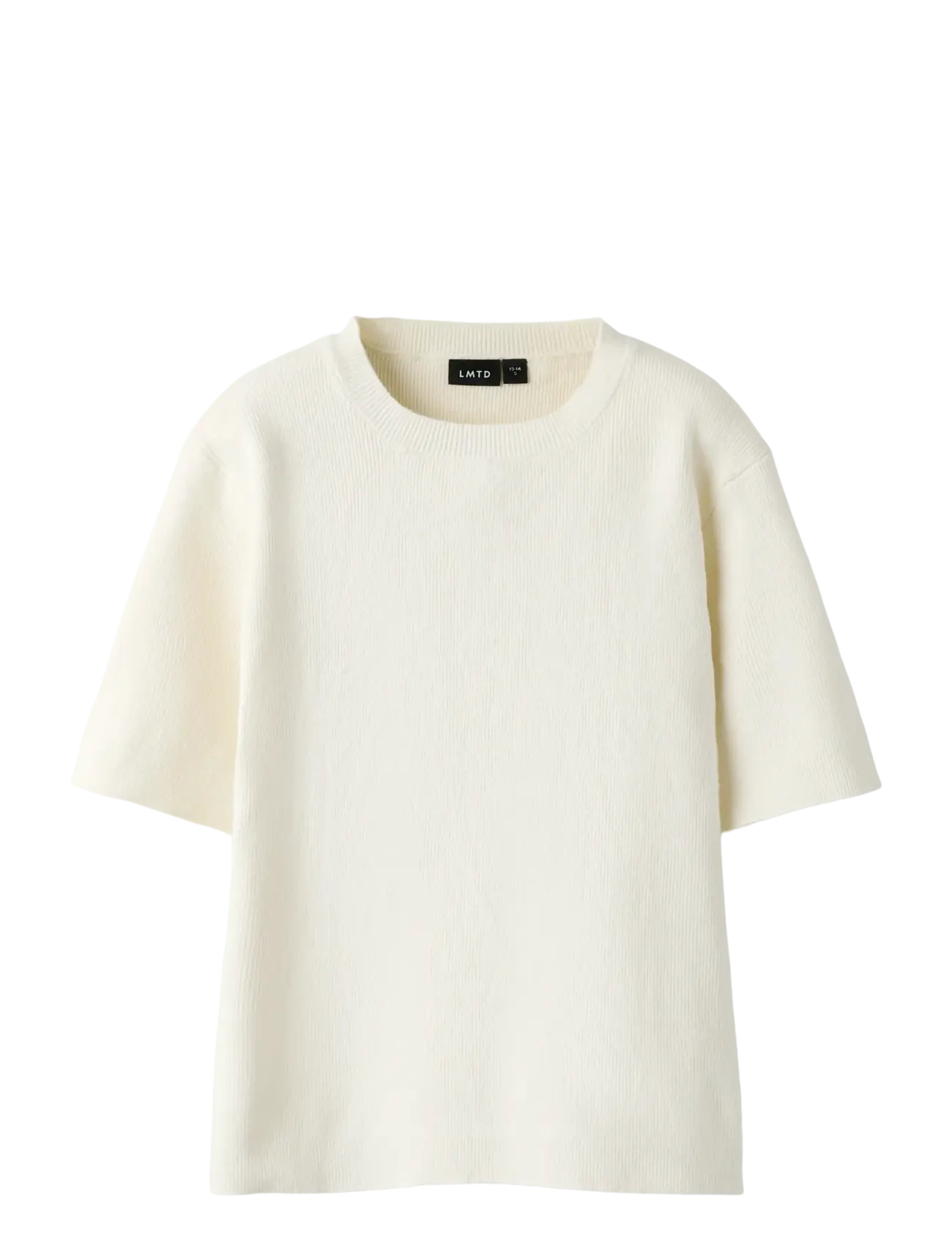 LMTD NLFHEAVE SS SHORT S KNIT TOP - 4 for 3 - WHITE ALYSSUM / cream