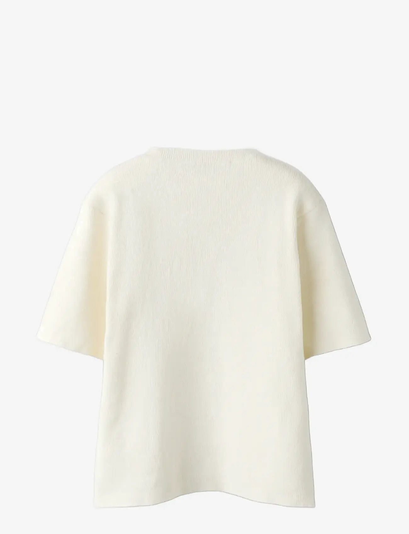 LMTD - NLFHEAVE SS SHORT S KNIT TOP - kortærmede t-shirts - white alyssum - 1