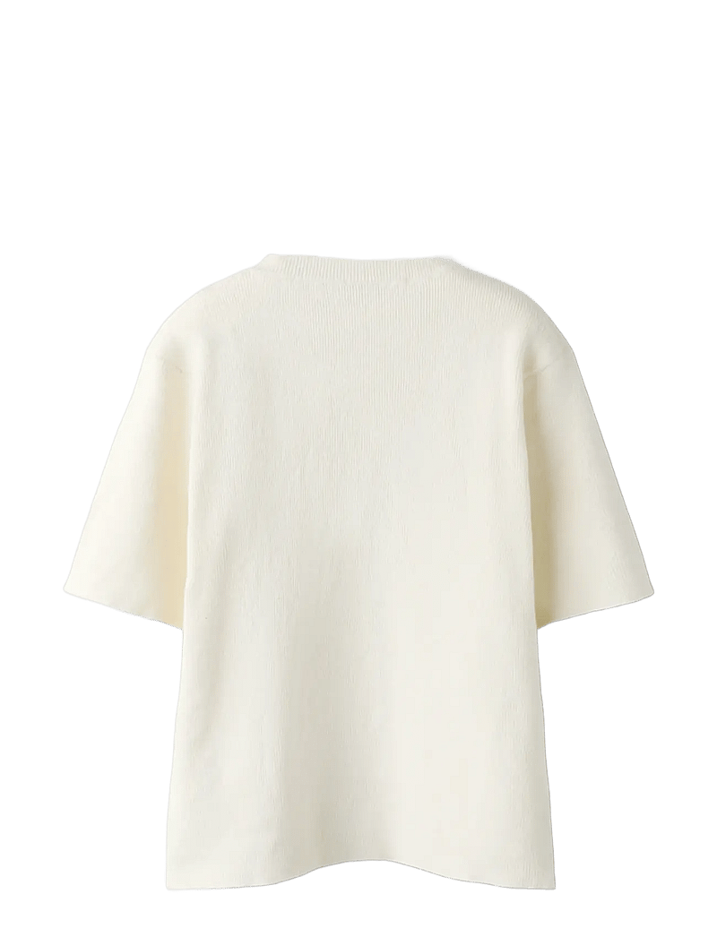 LMTD - NLFHEAVE SS SHORT S KNIT TOP - kortærmede t-shirts - white alyssum - 1
