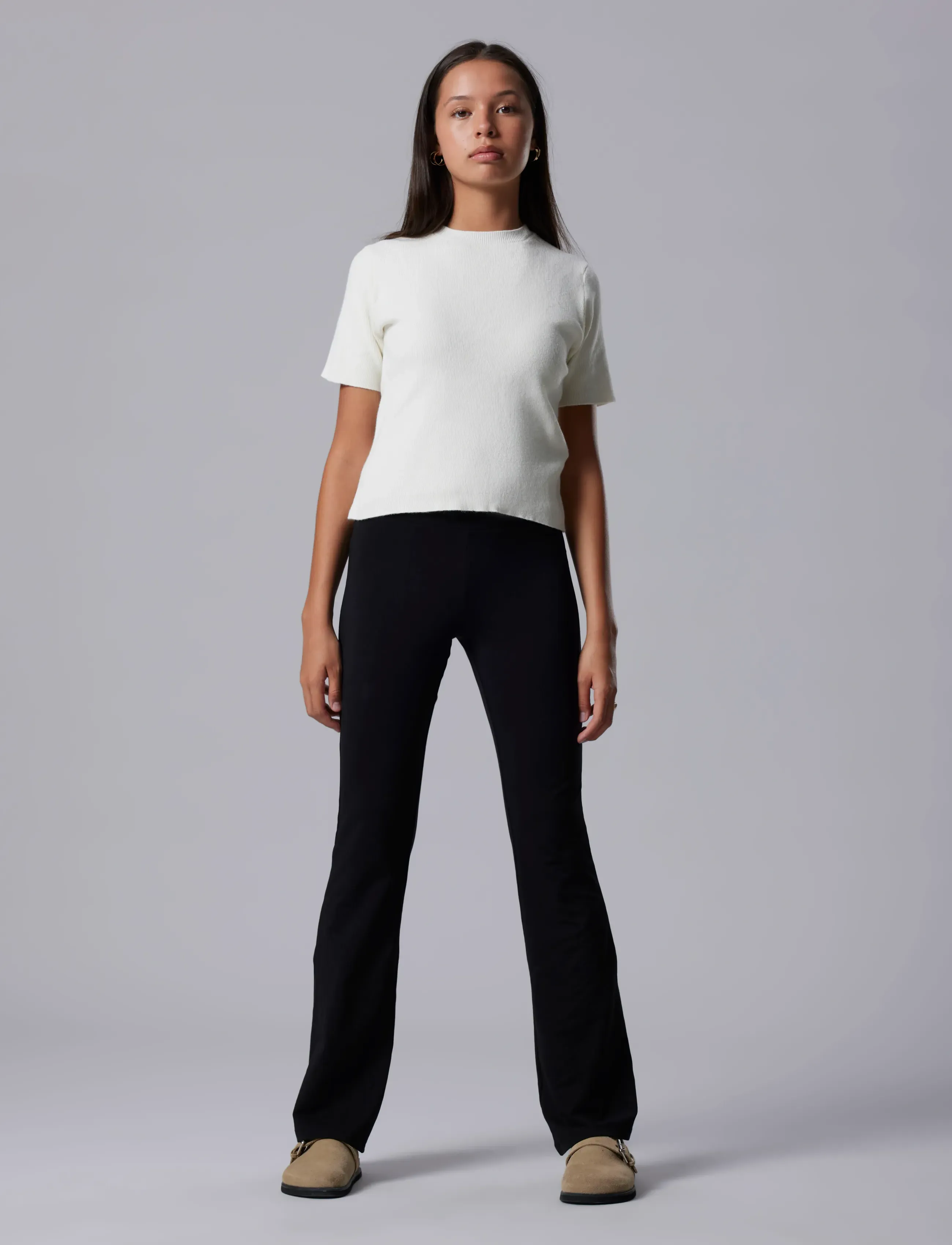 LMTD - NLFHEAVE SS SHORT S KNIT TOP - lyhythihaiset t-paidat - white alyssum - 2