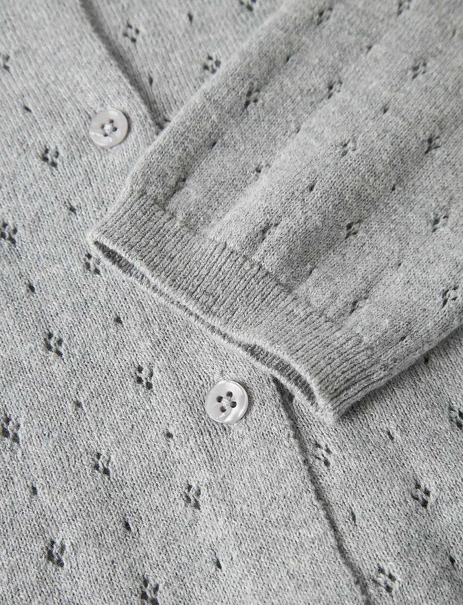 LMTD - NLFHOINT LS SHORT S KNIT CARDIGAN - cardigans - light grey melange - 2