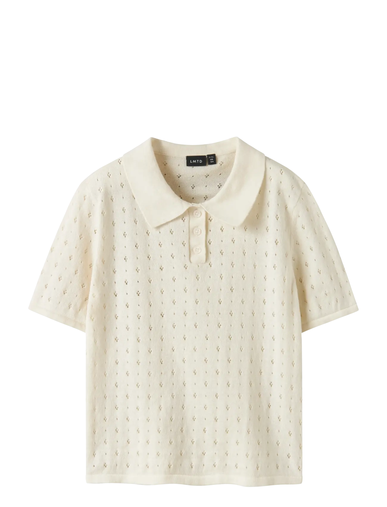 LMTD NLFHOINT SS SHORT S KNIT POLO - Överdelar - ANTIQUE WHITE / cream