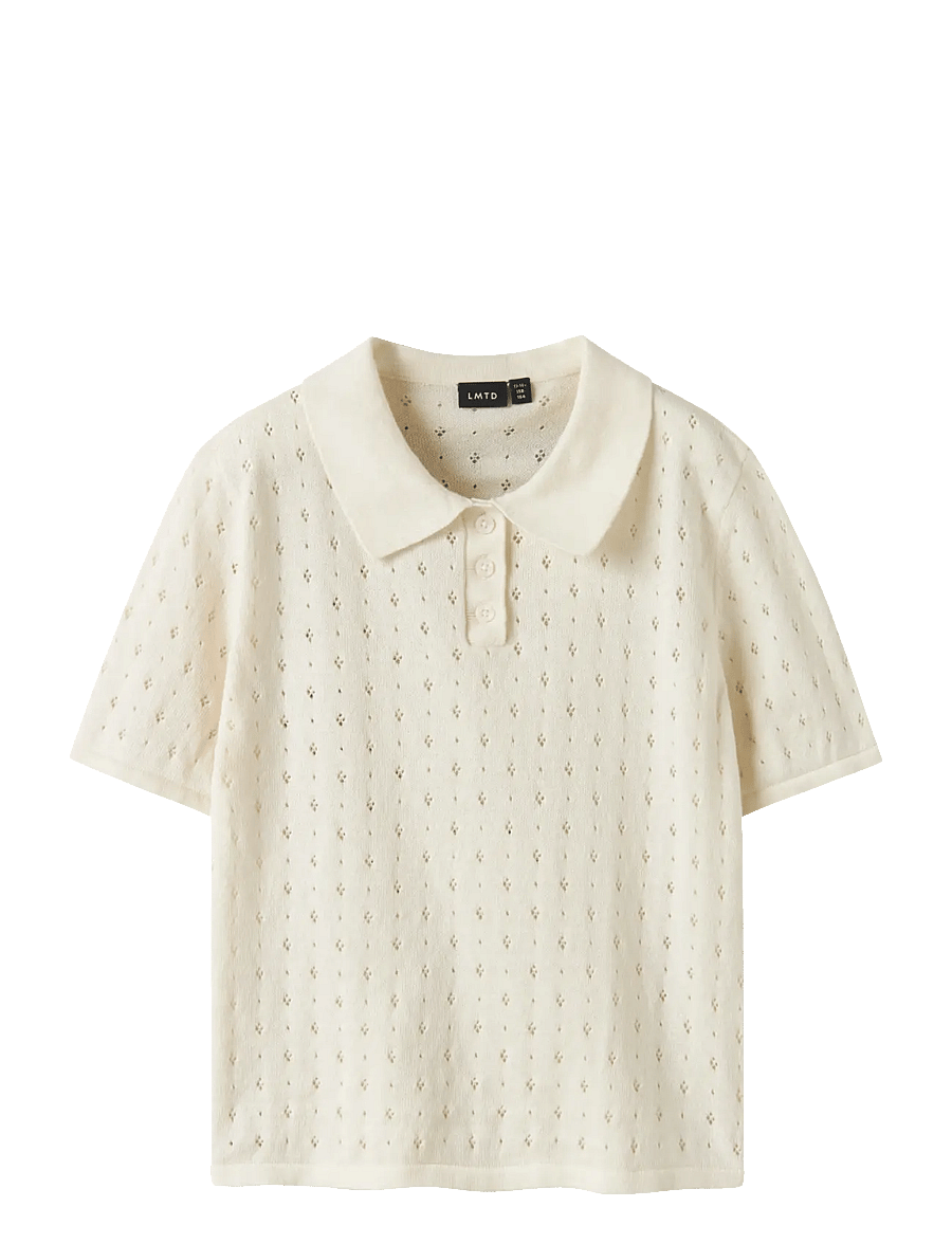 LMTD - NLFHOINT SS SHORT S KNIT POLO - kurzärmelig - antique white - 0
