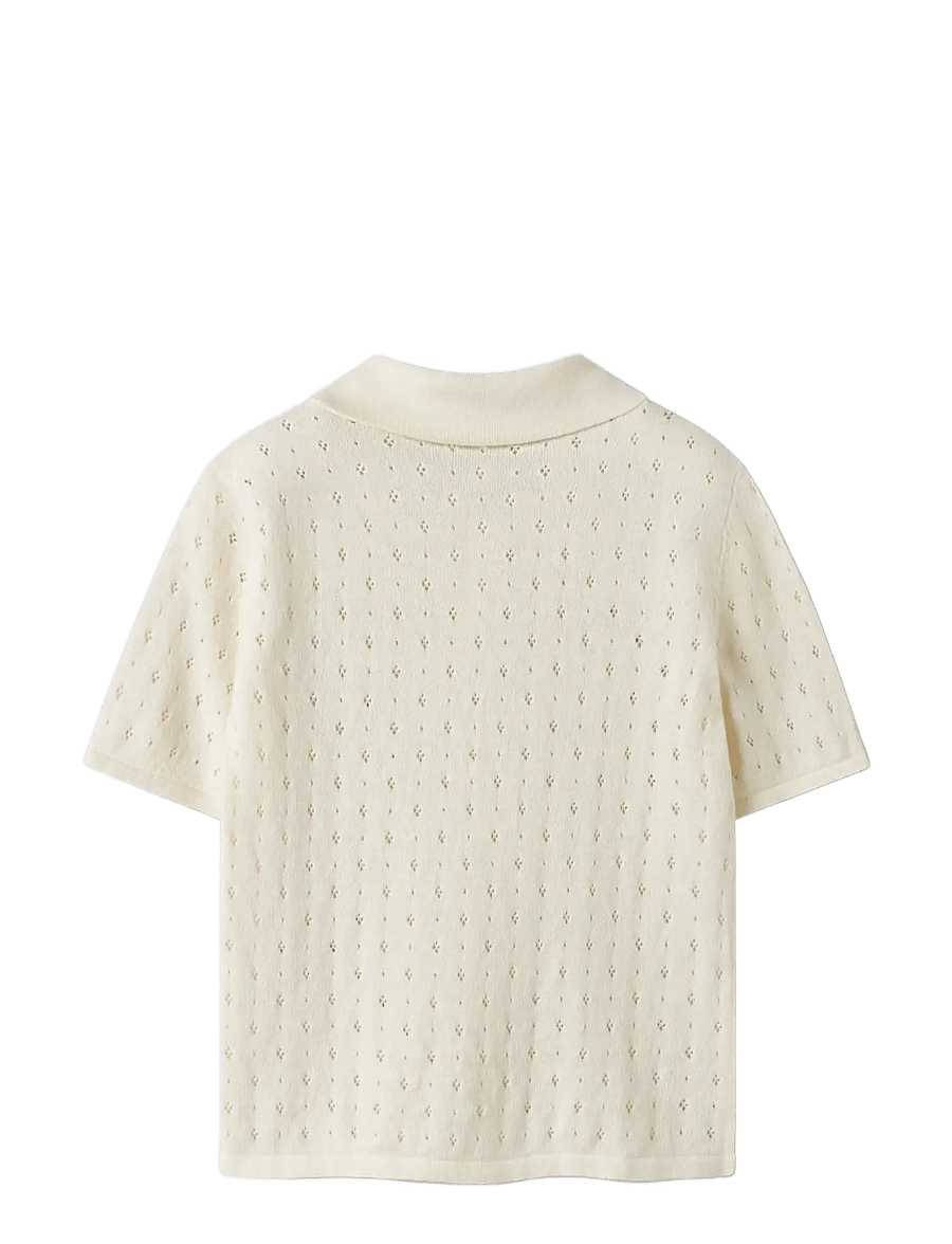LMTD - NLFHOINT SS SHORT S KNIT POLO - kurzärmelig - antique white - 1