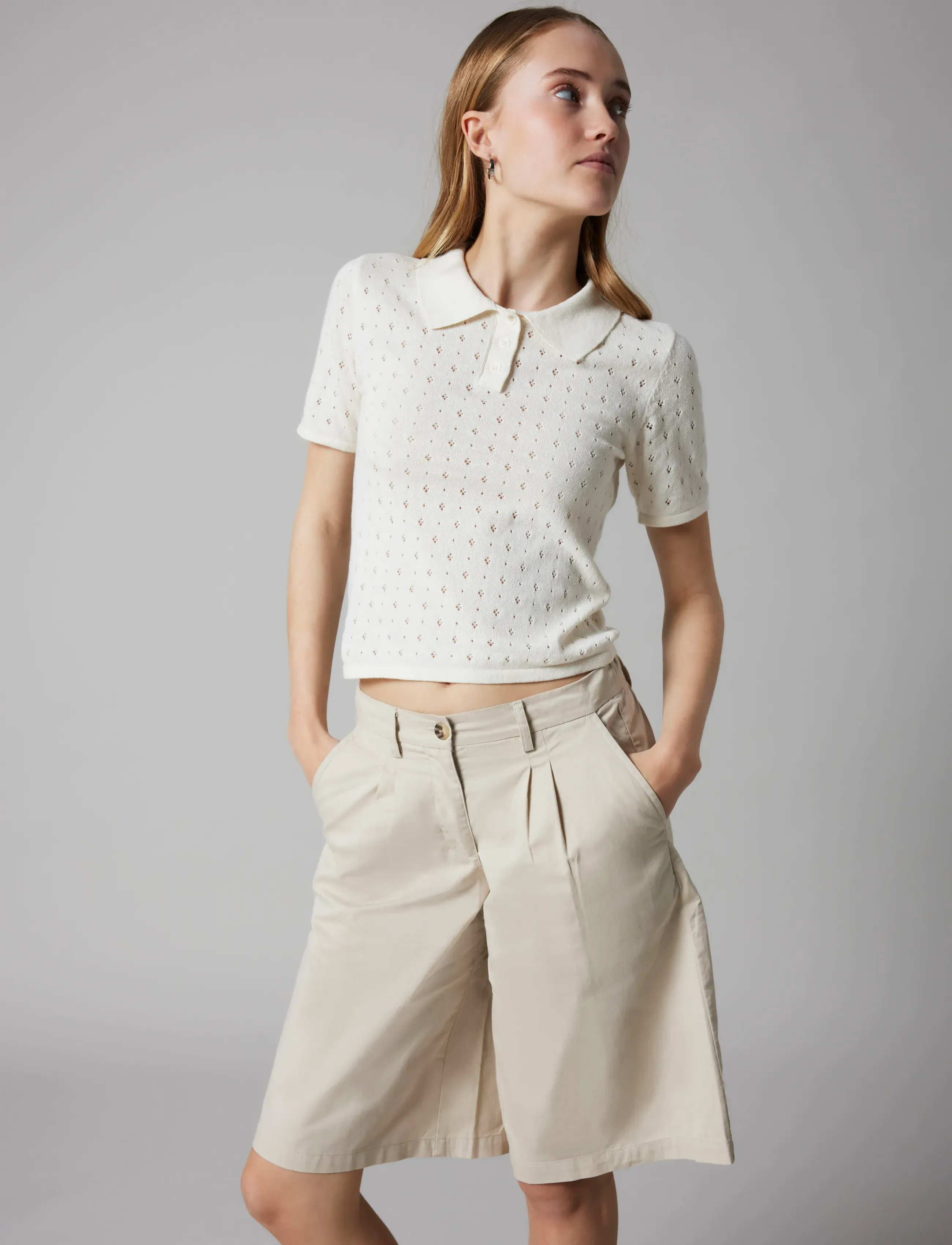 LMTD - NLFHOINT SS SHORT S KNIT POLO - poloer - antique white - 2