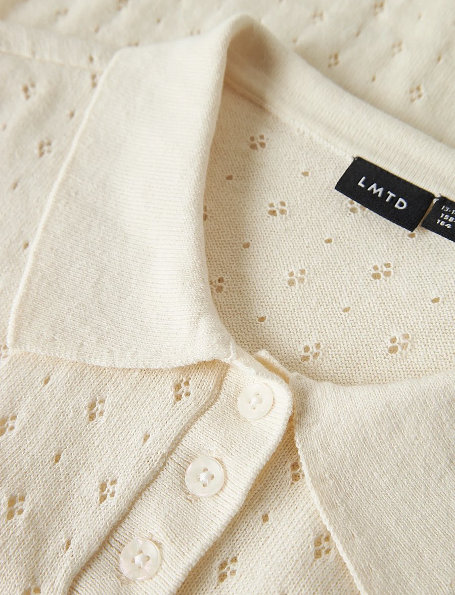 LMTD - NLFHOINT SS SHORT S KNIT POLO - kurzärmelig - antique white - 4