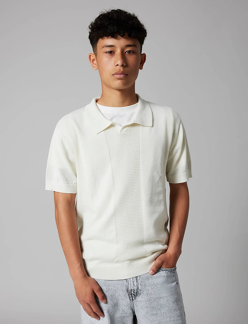LMTD - NLMHAVO SS POLO KNIT - kurzärmelig - antique white - 2