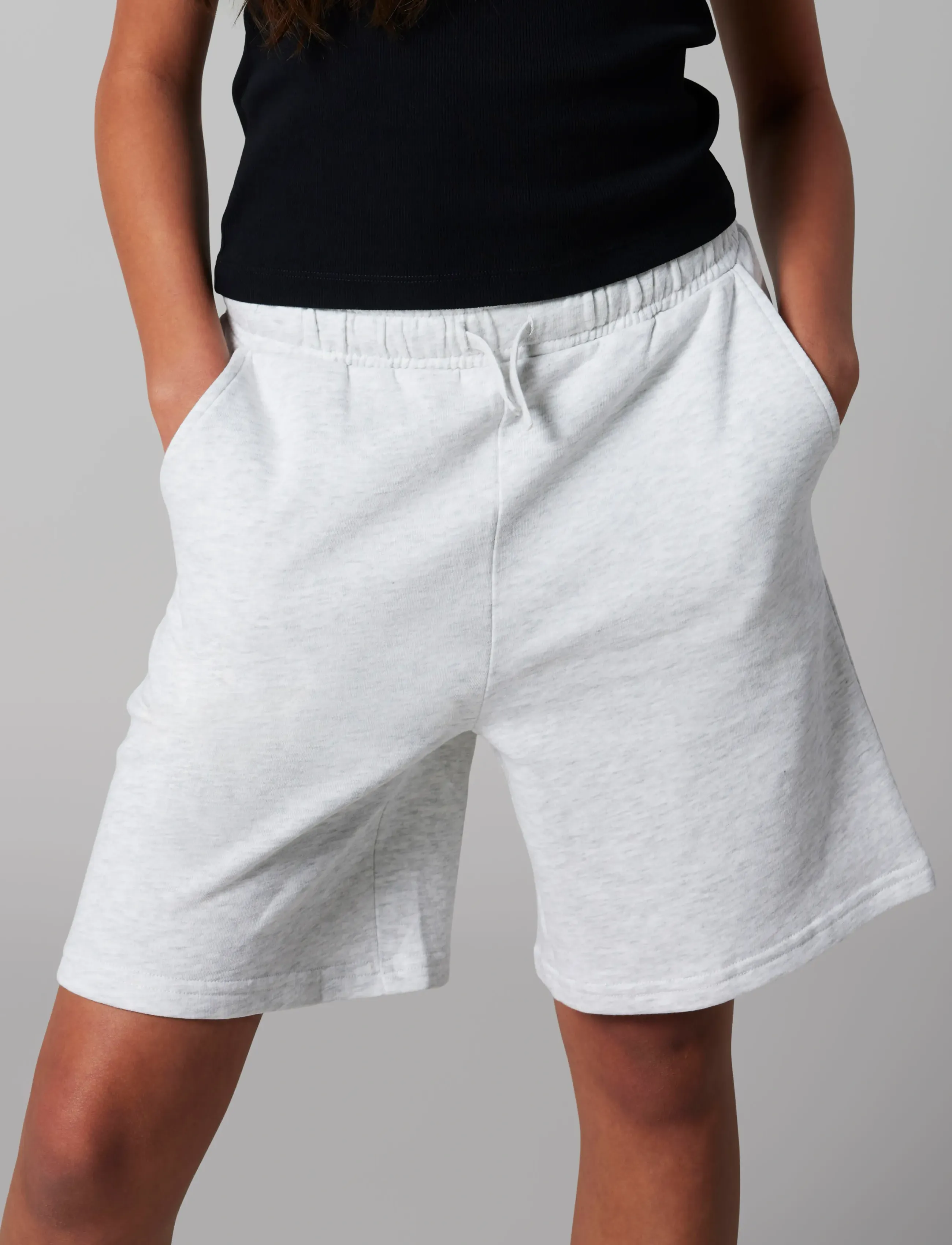 LMTD - NLNNIZU LONG SHORTS NOOS - sweat shorts - light grey melange - 3