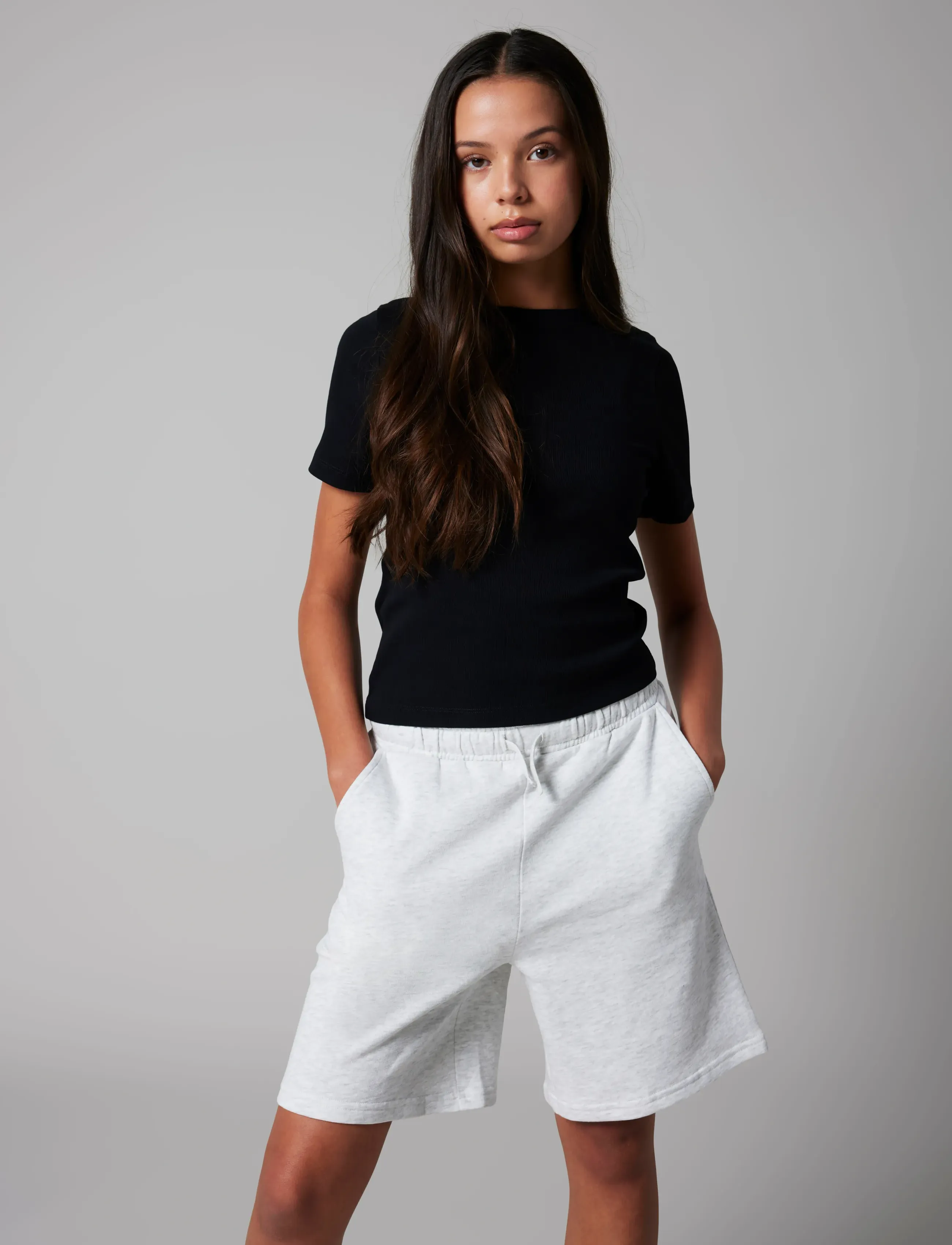 LMTD - NLNNIZU LONG SHORTS NOOS - sweat shorts - light grey melange - 4