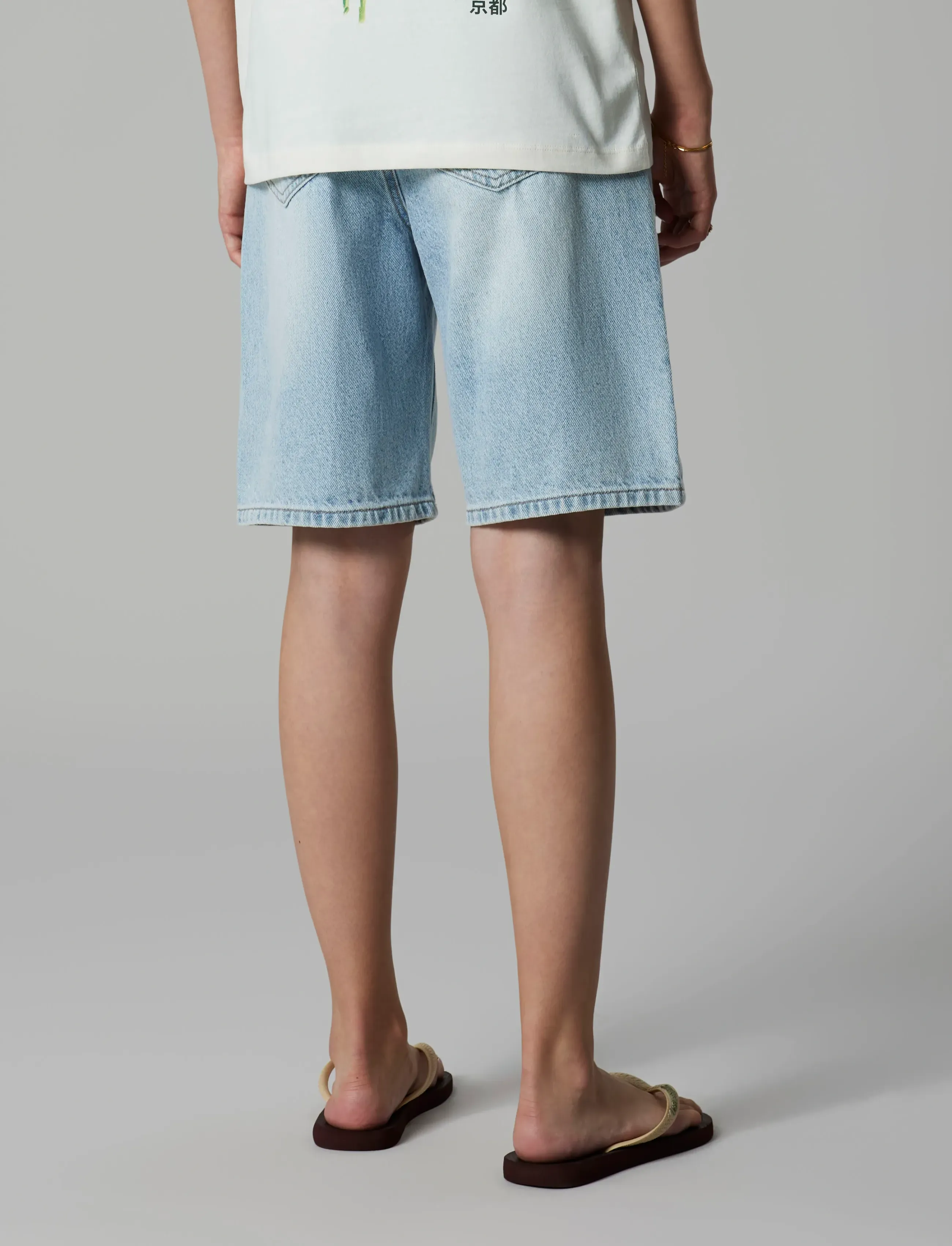 LMTD - NLNBIRM DNM R LONG SHORTS NOOS - denimshorts - light blue denim - 2